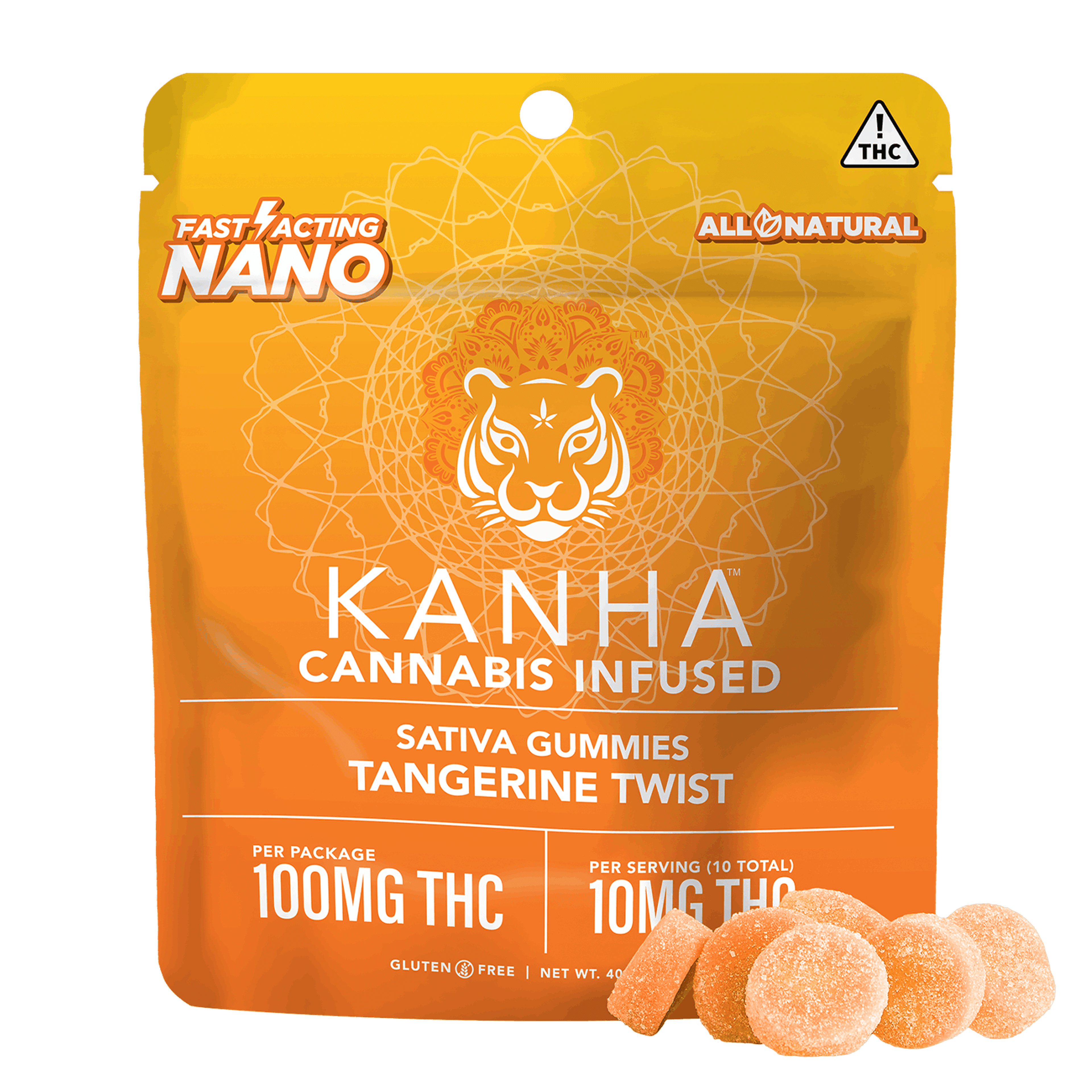 NANO Tangerine Twist Gummies - Kanha - 10 Gummies - $22.99 - Edibles