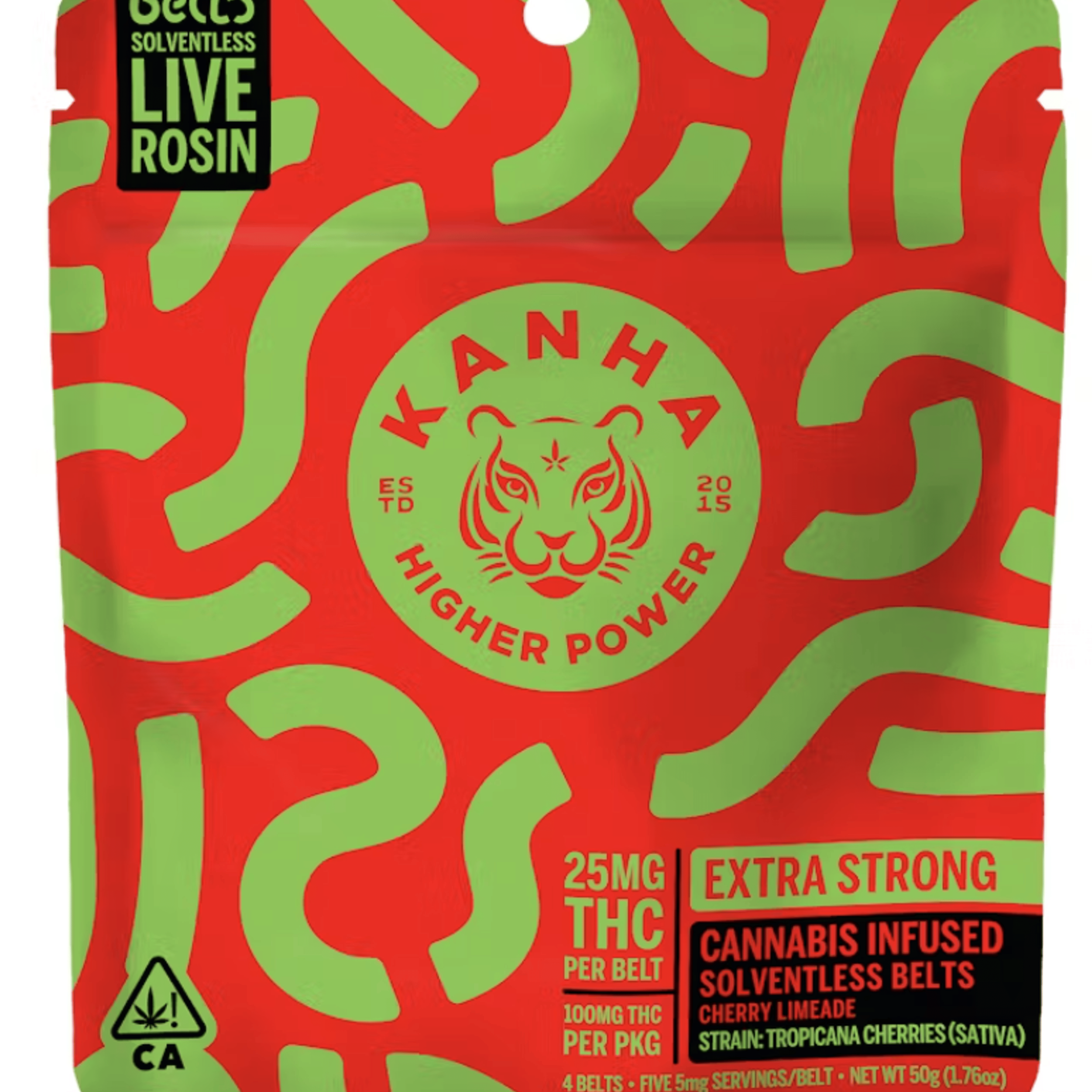 Cherry Limeade Sour Rosin Belts 100mg - Kanha - - $16.50 - Edibles