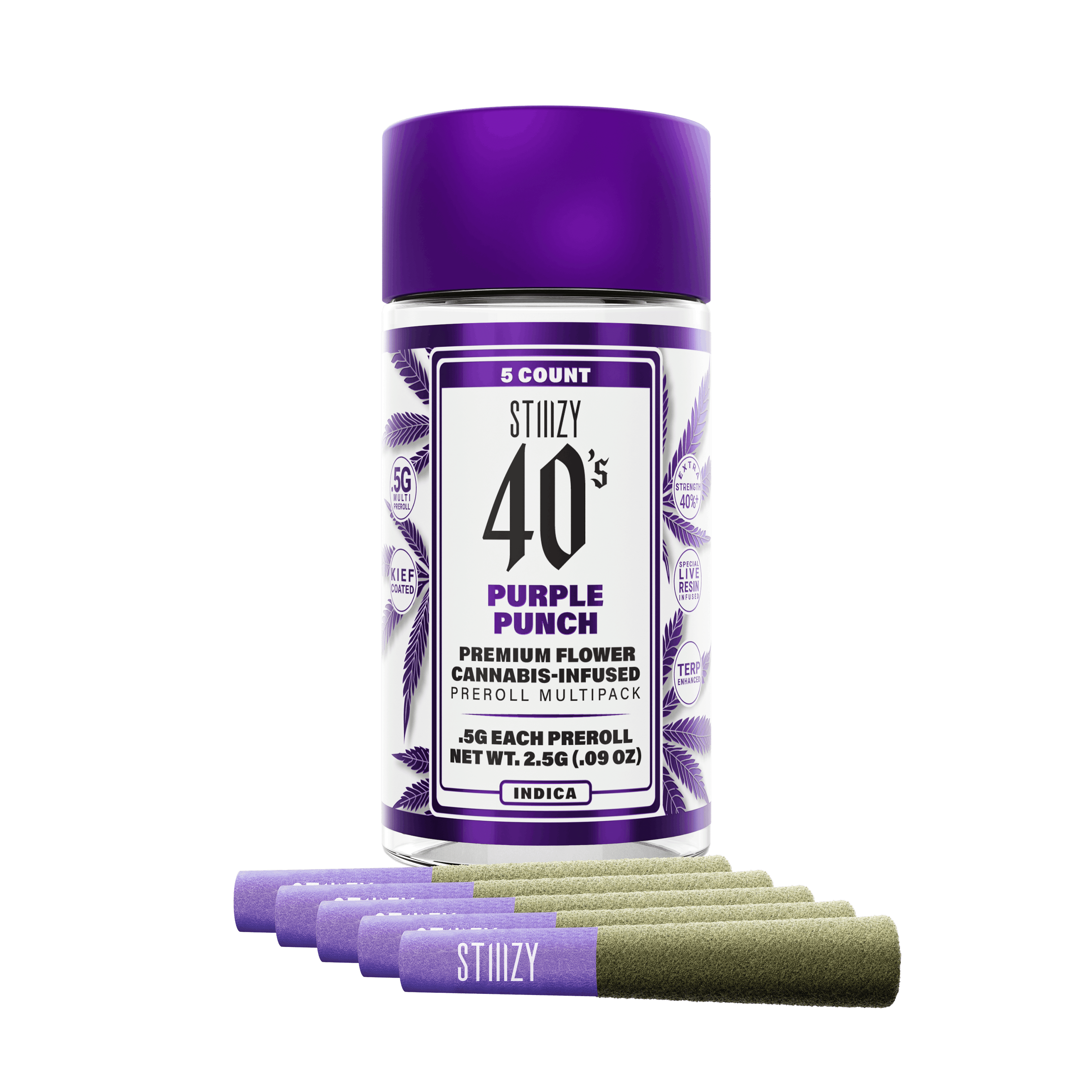 Stiiizy: Purple Punch - 40's Multi Pack Infused Pre-Rolls - Stiiizy - - $39 - Pre-Rolls