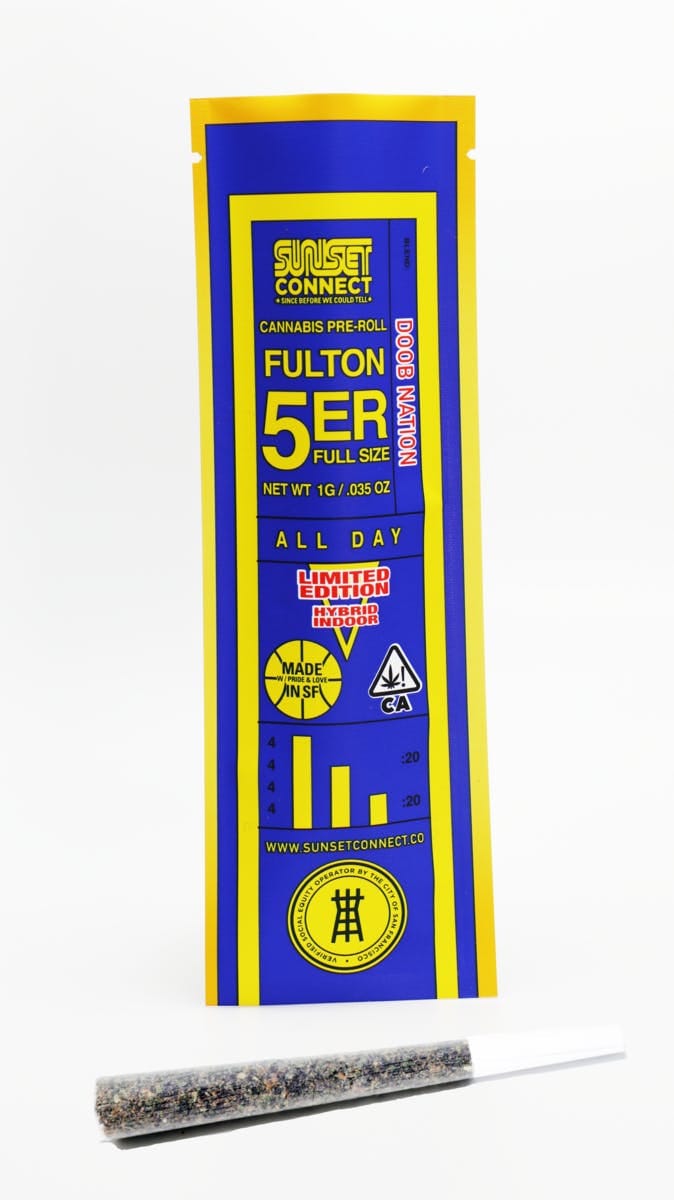 Doob Nation - Warriors Fulton 5'er - Pre-Roll - Sunset Connect - 1g (Single) - $4.99 - Non-Infused Pre-Rolls