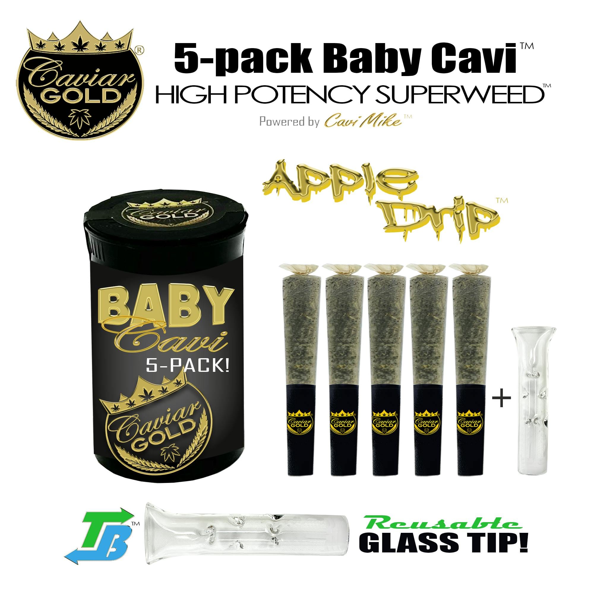 Caviar Gold l Baby Cavi l Apple Drip l 2.5g 5pk - Caviar Gold -  - $38 - Pre-Rolls