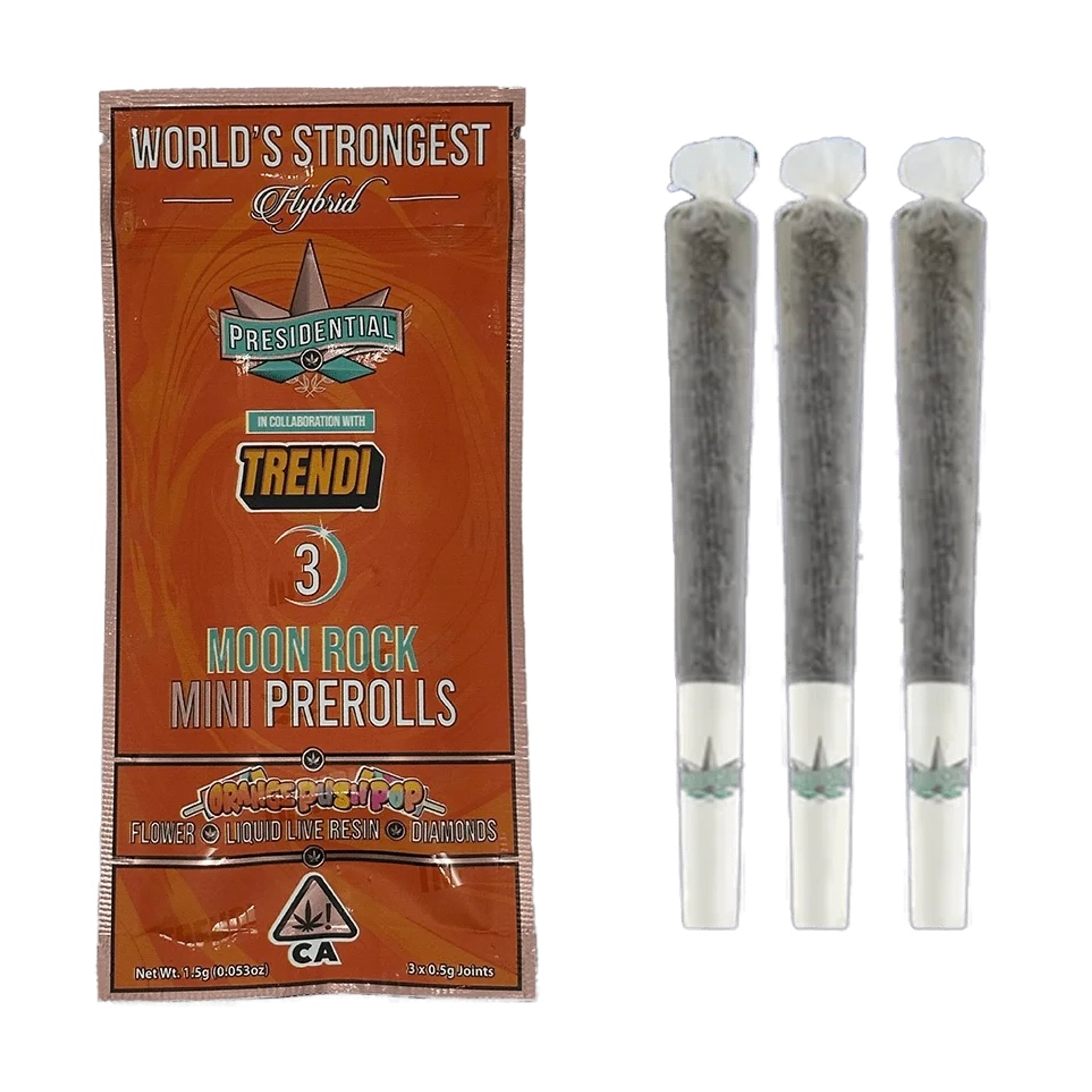 Orange Push Pop Mini Moon Rock Prerolls 3pk - Presidential - Orange Push Pop 3pk (H) - $18.70 - Pre-Rolls