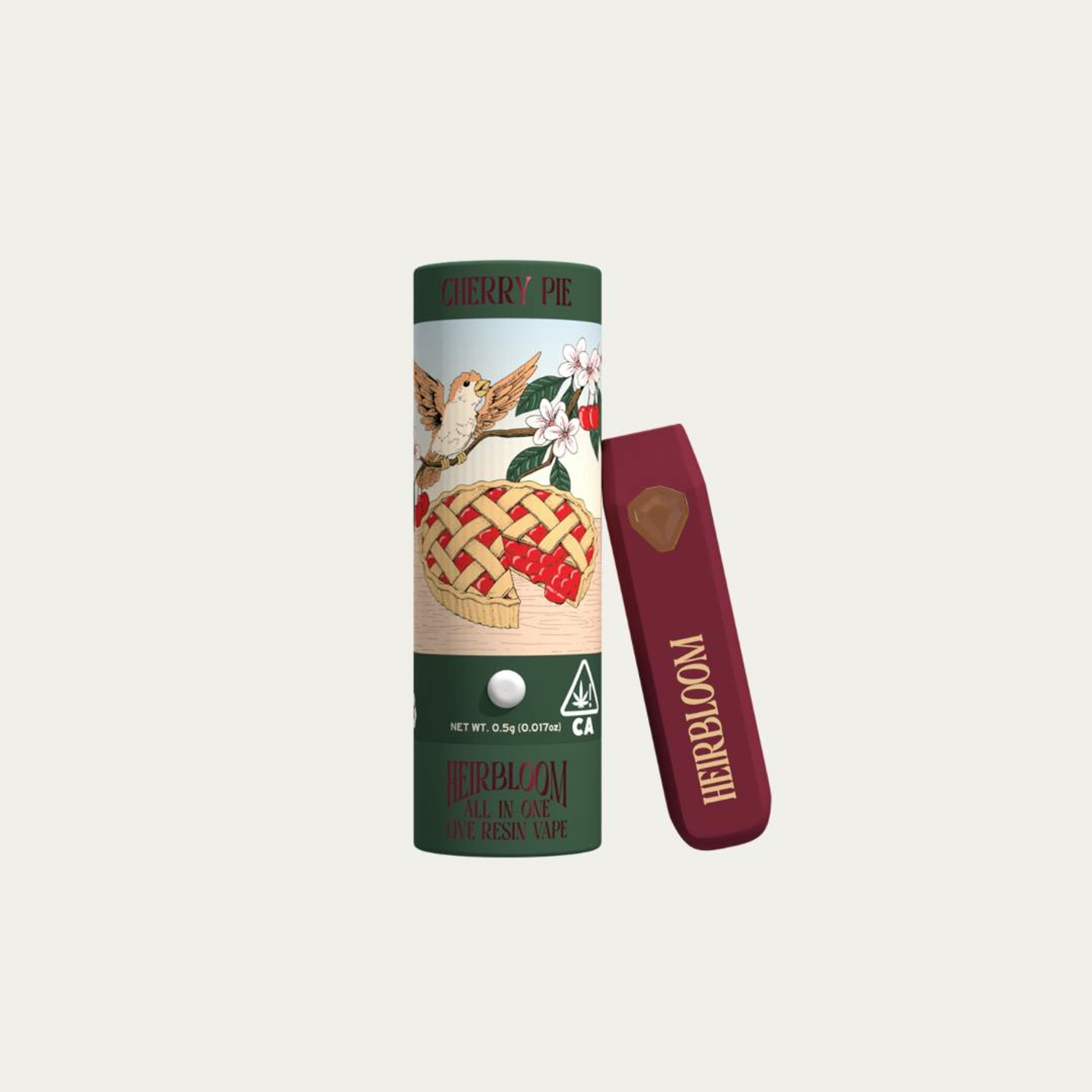 Heirbloom - Cherry Pie Live Resin Disposable 0.5g - Heirbloom Legacy Flower - Heirbloom - Cherry Pie Live Resin Disposable 0.5g - $35 - Disposable