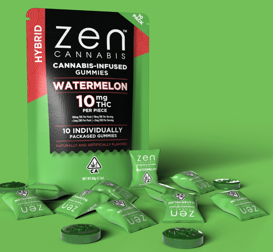 Hybrid Watermelon - 100mg - 10pc Gummies - Zen -  - $8.25 - Edibles