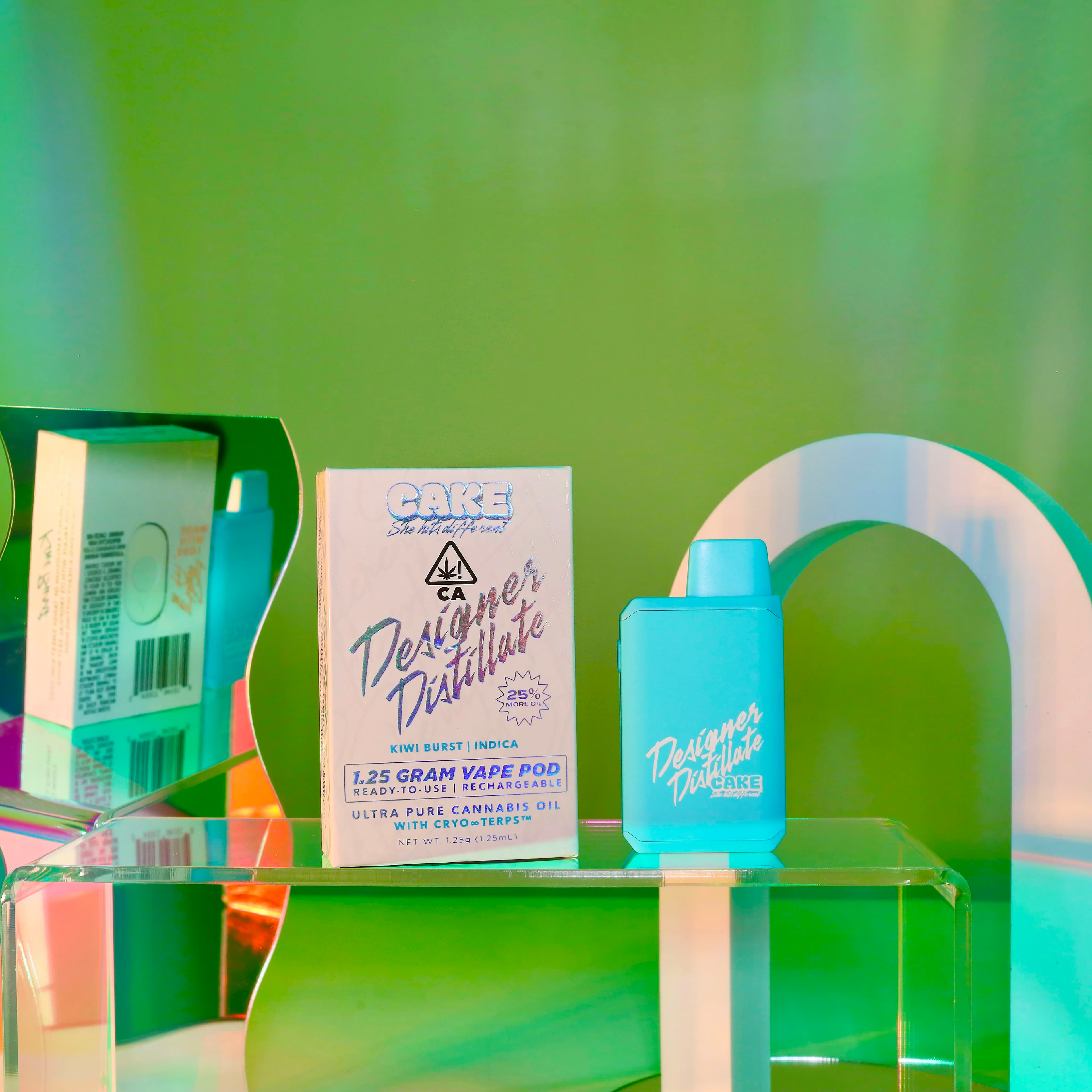 Kiwi Burst Designer Distillate Pod 1.25g - Cake - - $30 - Disposable Vapes