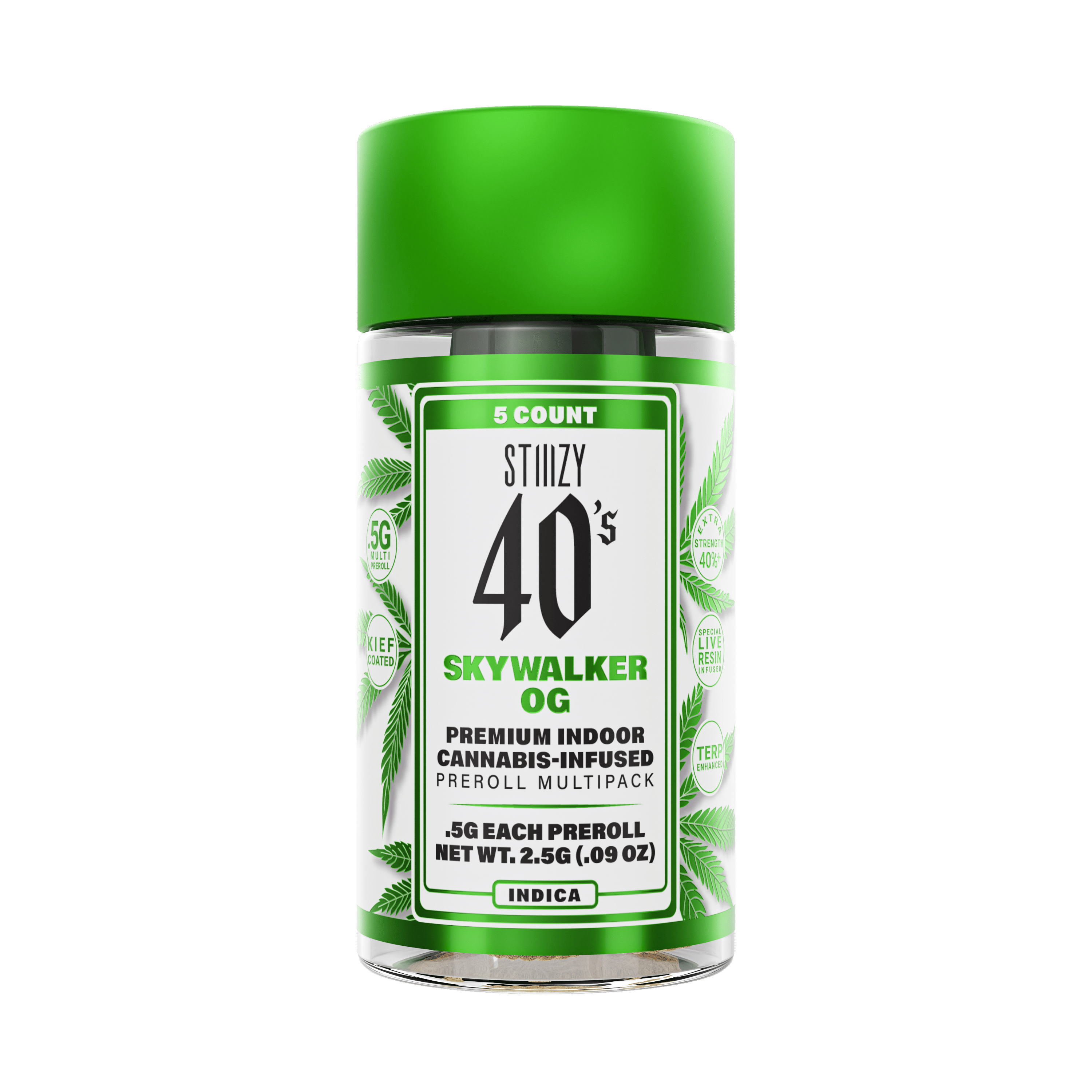 STIIIZY - Skywalker OG 40s 5 Pack Pre-Rolls 2.5g - Stiiizy - STIIIZY - Skywalker OG 40s 5 Pack Pre-Rolls 2.5g - $38 - Pre-Roll