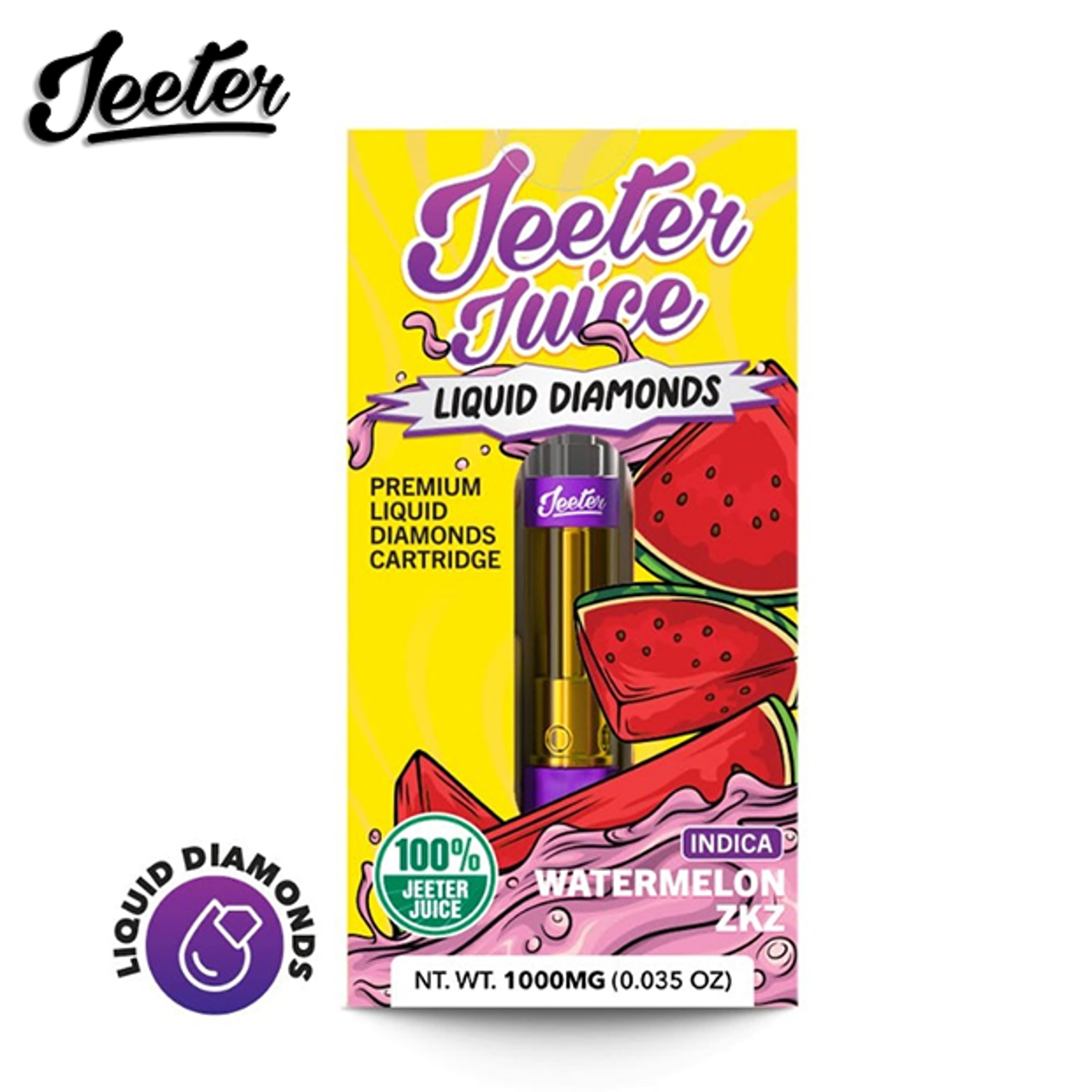 Jeeter Juice - Watermelon ZKZ - Premium Diamonds Vape - 1g - Jeeter - 1g Cart - $27.99 - 510 Cured/Live/Rosin Cartridges