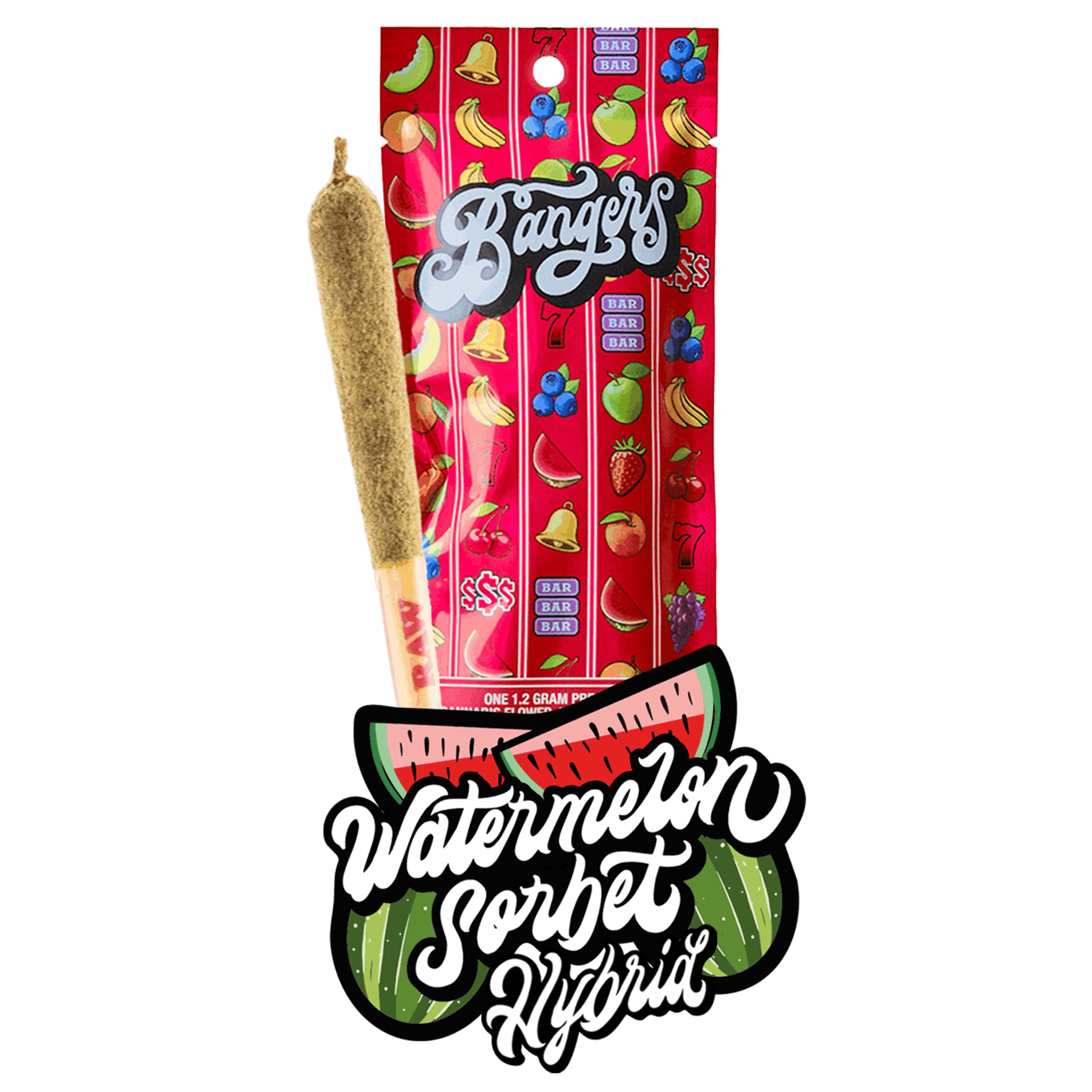 Watermelon Sorbet - (1) 1.2 gram Pre roll - Bangers - - $9.75 - Pre-Rolls