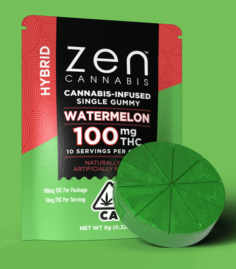 Watermelon 100mg Single Gummy - Zen -  - $6.60 - Edibles