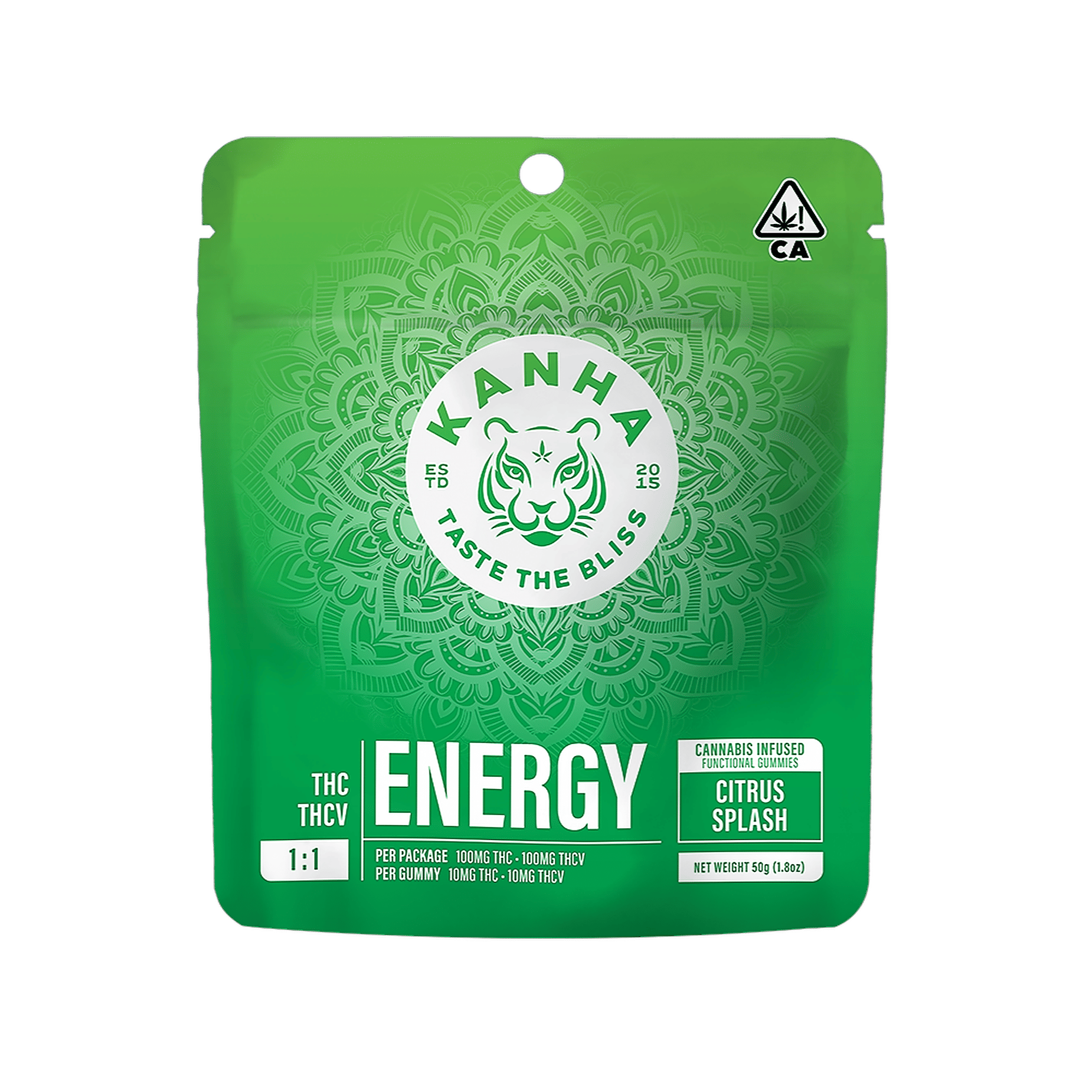 Energy - Citrus Splash - 1:1 THC:THCV Gummies - Kanha - 10 Gummies - $22.99 - Edibles