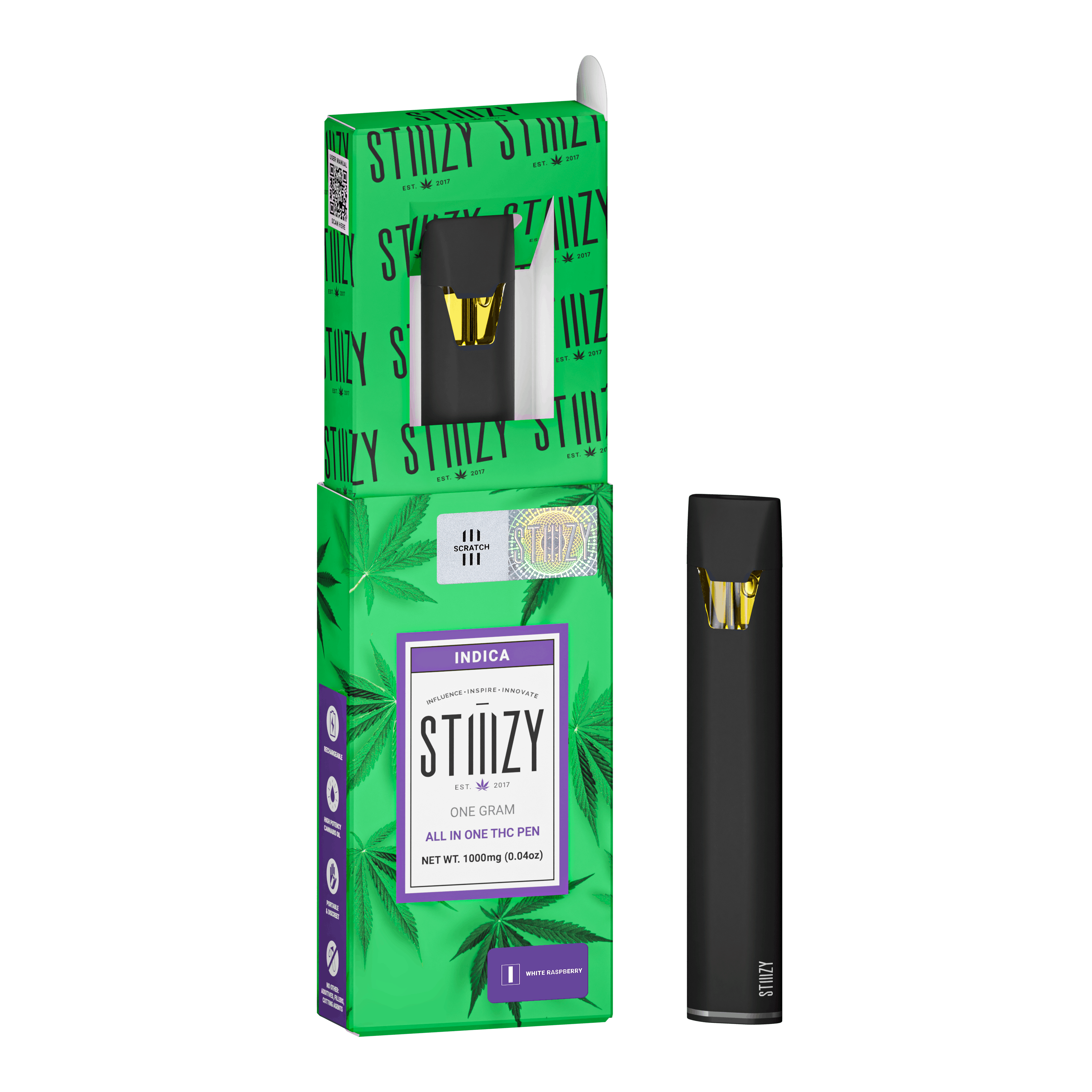 STIIIZY AIO | 1g White Raspberry - Indica - STIIIZY -  - $25.50 - All-In-Ones