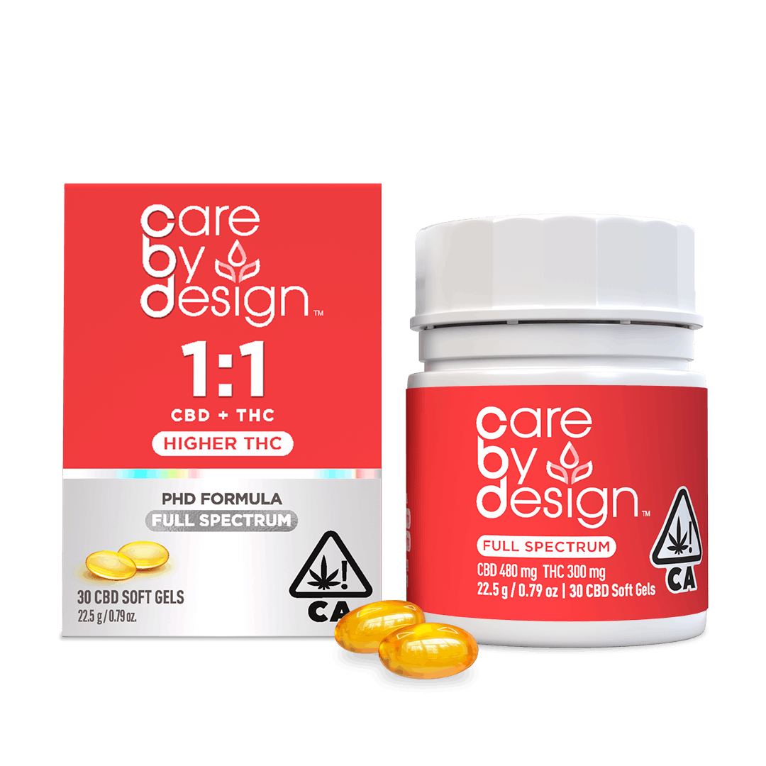 1:1 Full Spectrum CBD Soft Gels 30ct - Care By Design - 30 Pack Mixed - $86 - Tinctures/Capsules