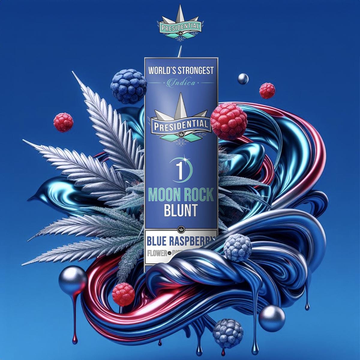 Presidential THC: Blue Raspberry Blunt Moonrock