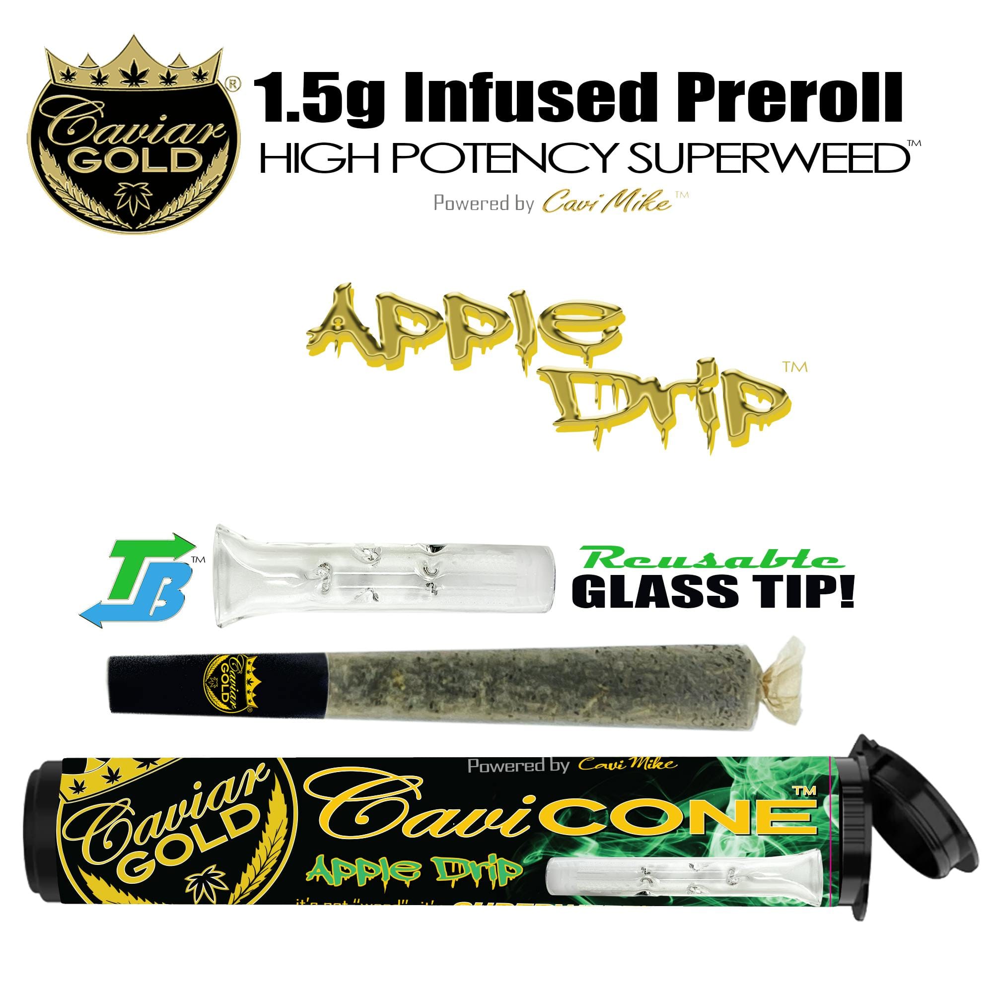 APPLE DRIP 1.5G INFUSED - Cavi Cone -  - $14.96 - Pre-Roll Infused