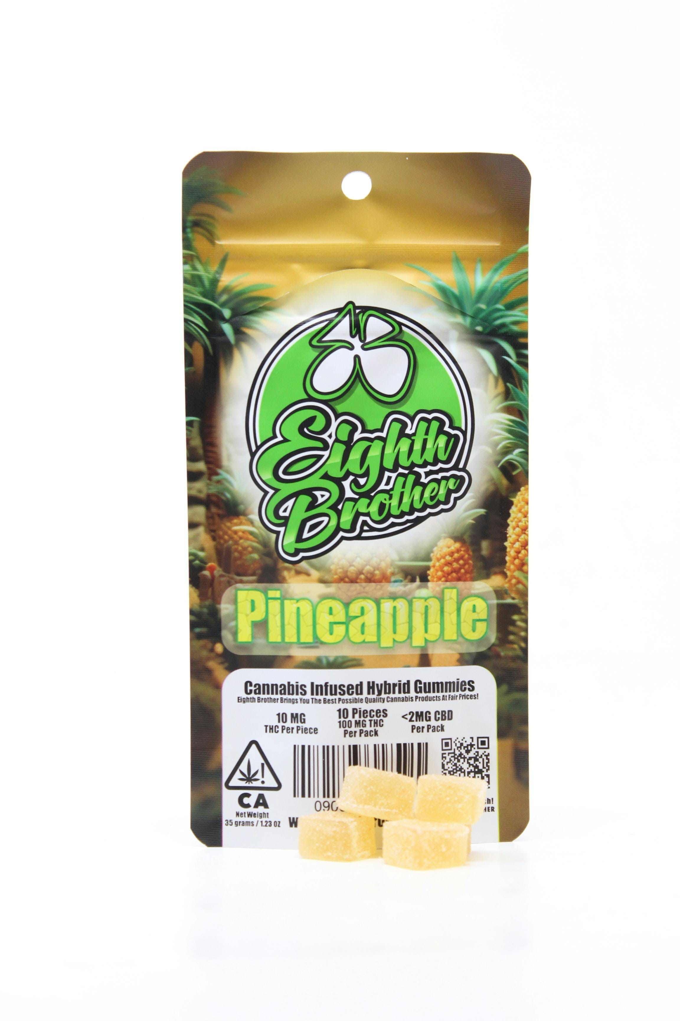Pineapple Gummies 10 pack - 100 mg - Eighth Brother -  - $8 - Edibles