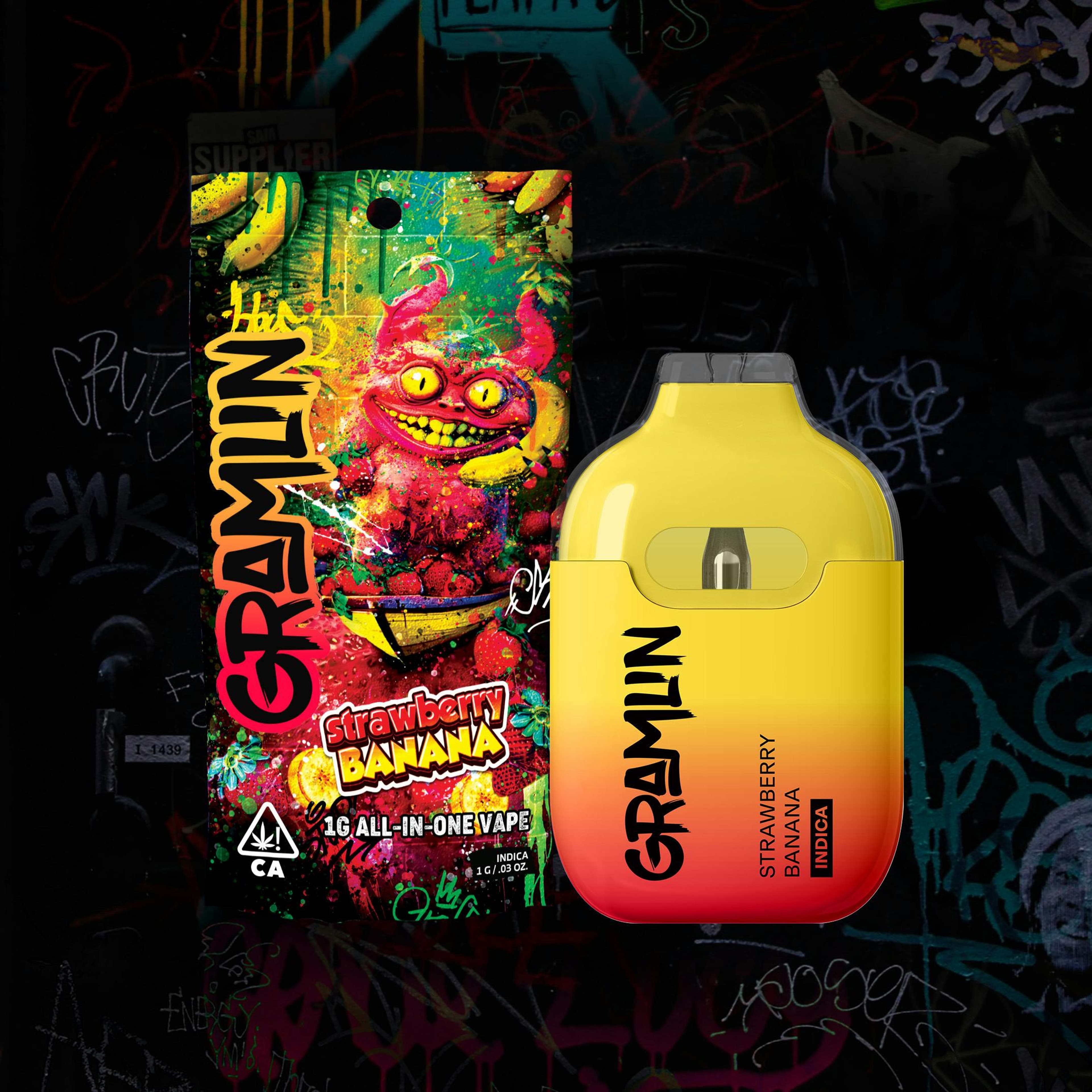 Strawberry Banana 1g All-In-One Vape - Gramlin - - $23.76 - Vapes