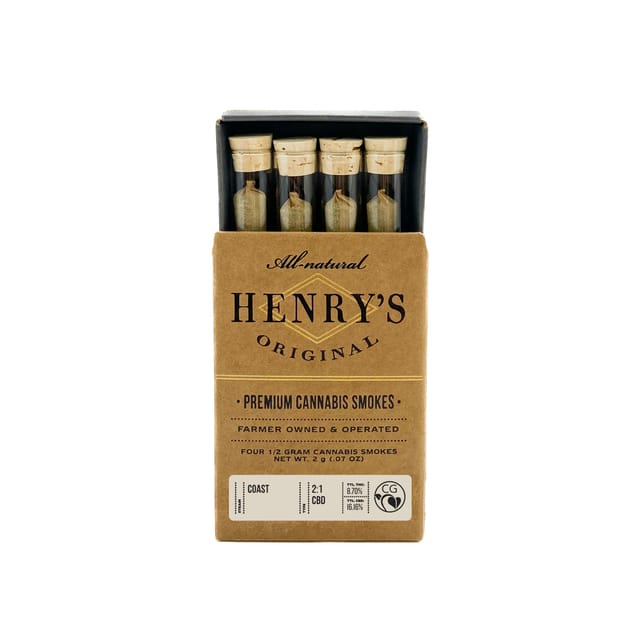 Coast 2:1 CBD 2g Total 4-Pack Pre-Rolls (.5g each)