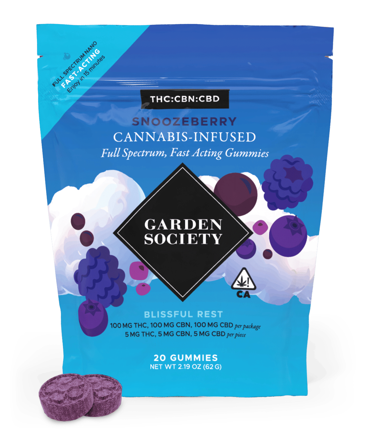 SNOOZEBERRY 1:1:1 GUMMY 20PK - Garden Society -  - $20.90 - Edibles