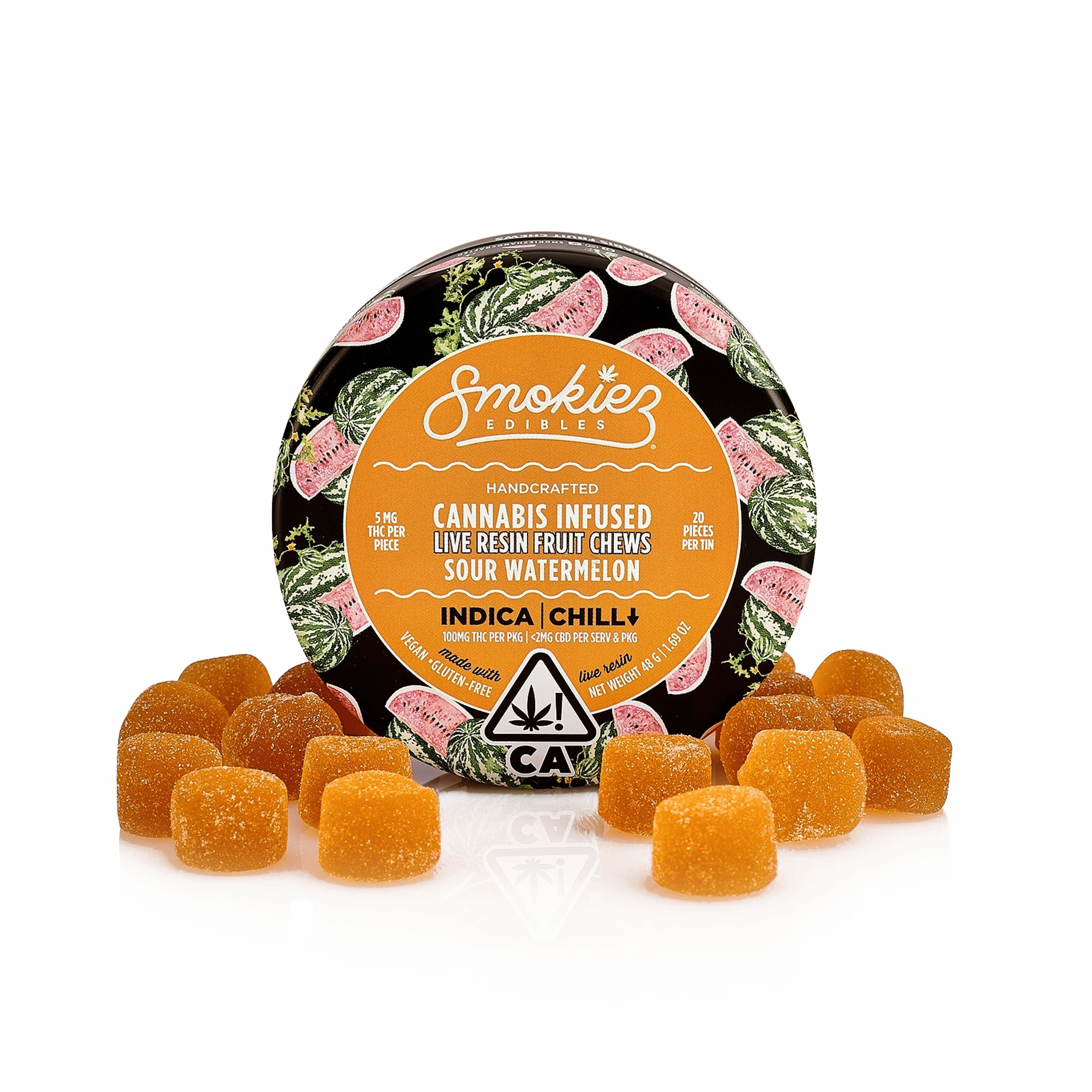 Sour Watermelon - Fruit Chews - Smokiez Edibles - 10 Fruit Chews - $13.99 - Edibles