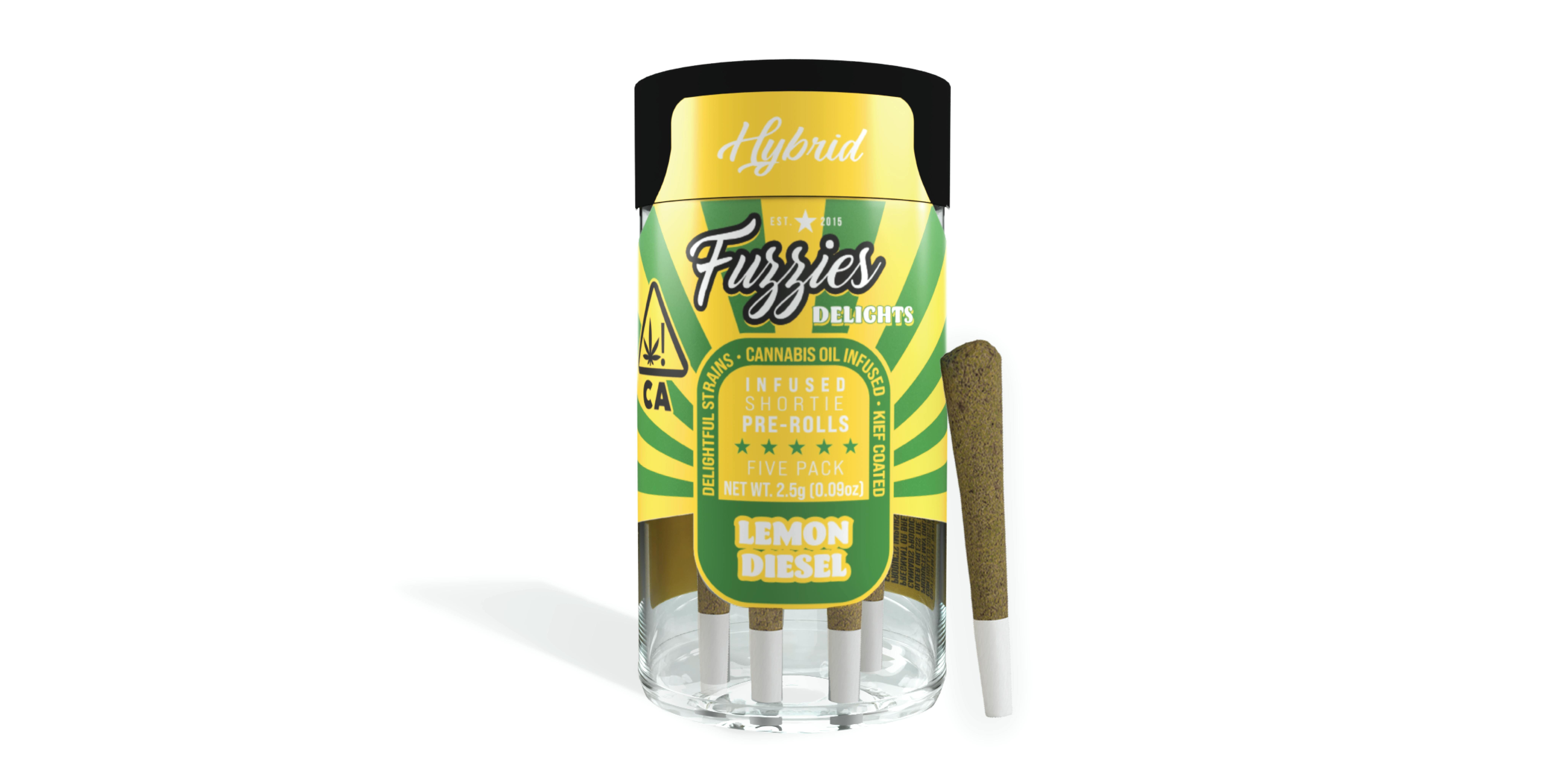 LEMON DIESEL 0.5G 5PK INFUSED - FUZZIES -  - $15.48 - Pre-Roll Infused