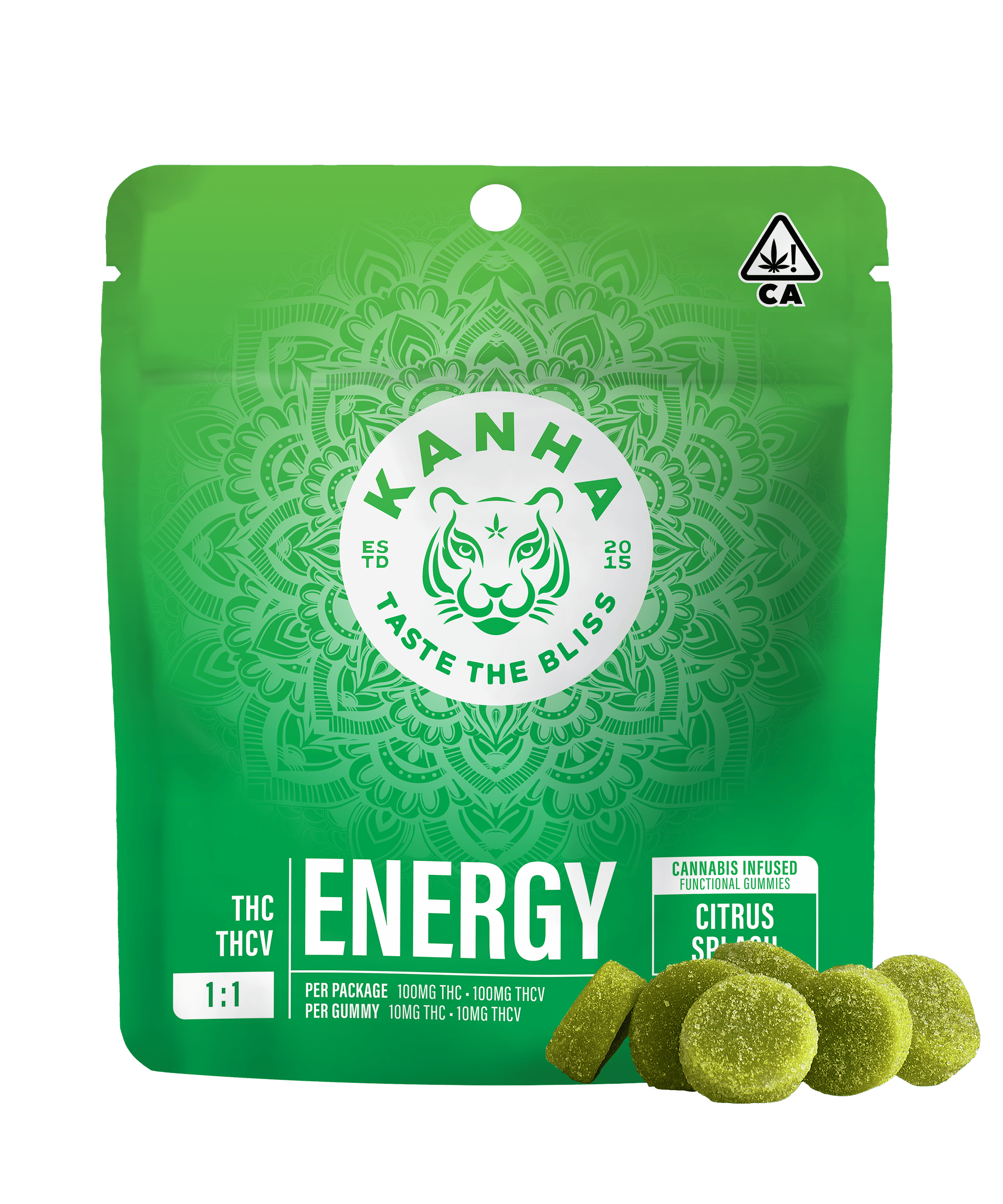 ***ENERGY 1:1 Citrus Splash - 100/100mg - Kanha NANO - 10 Pack Gummies mixed - $22 - Gummies