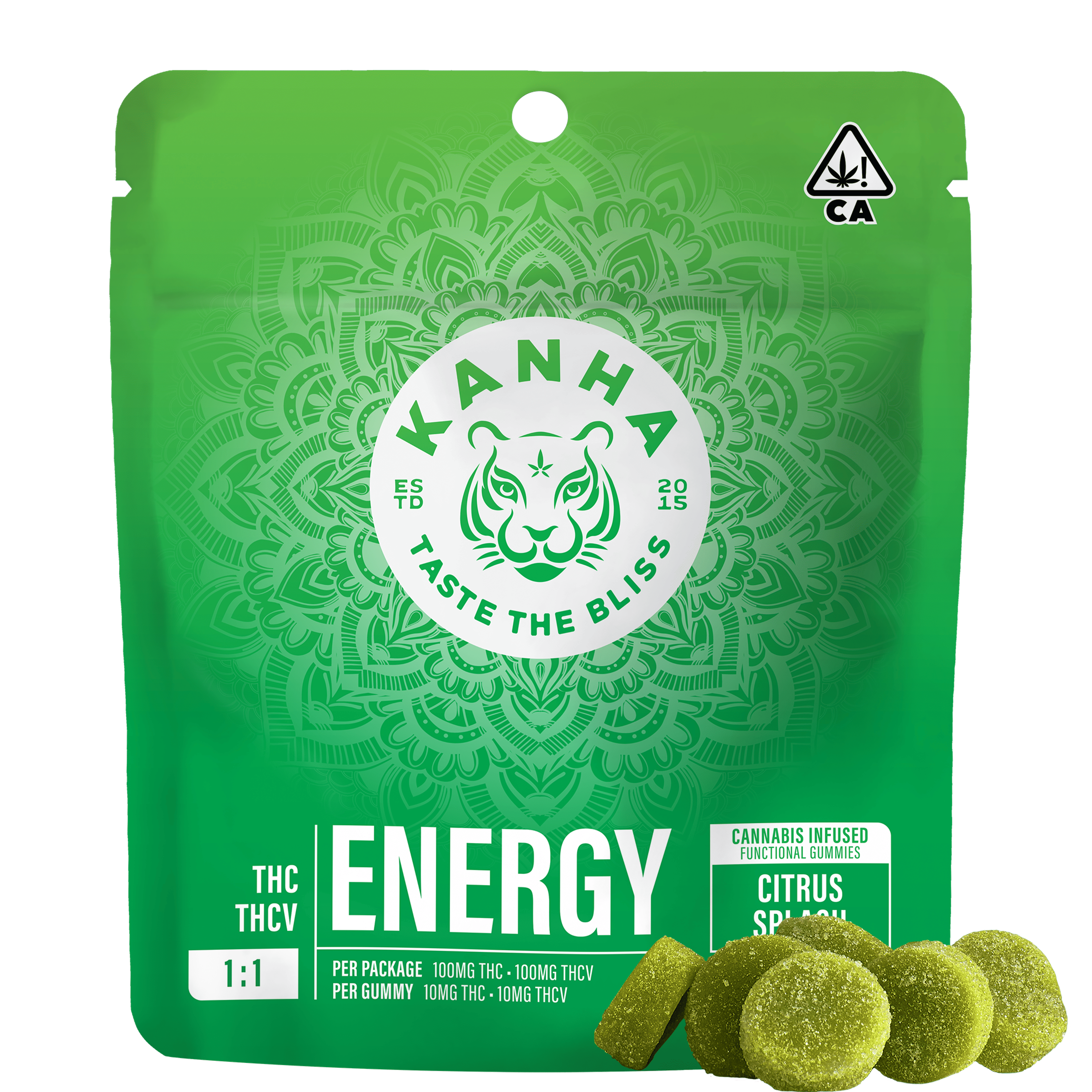 ***ENERGY 1:1 Citrus Splash - 100/100mg - Kanha NANO - 10 Pack Gummies mixed - $22 - Gummies