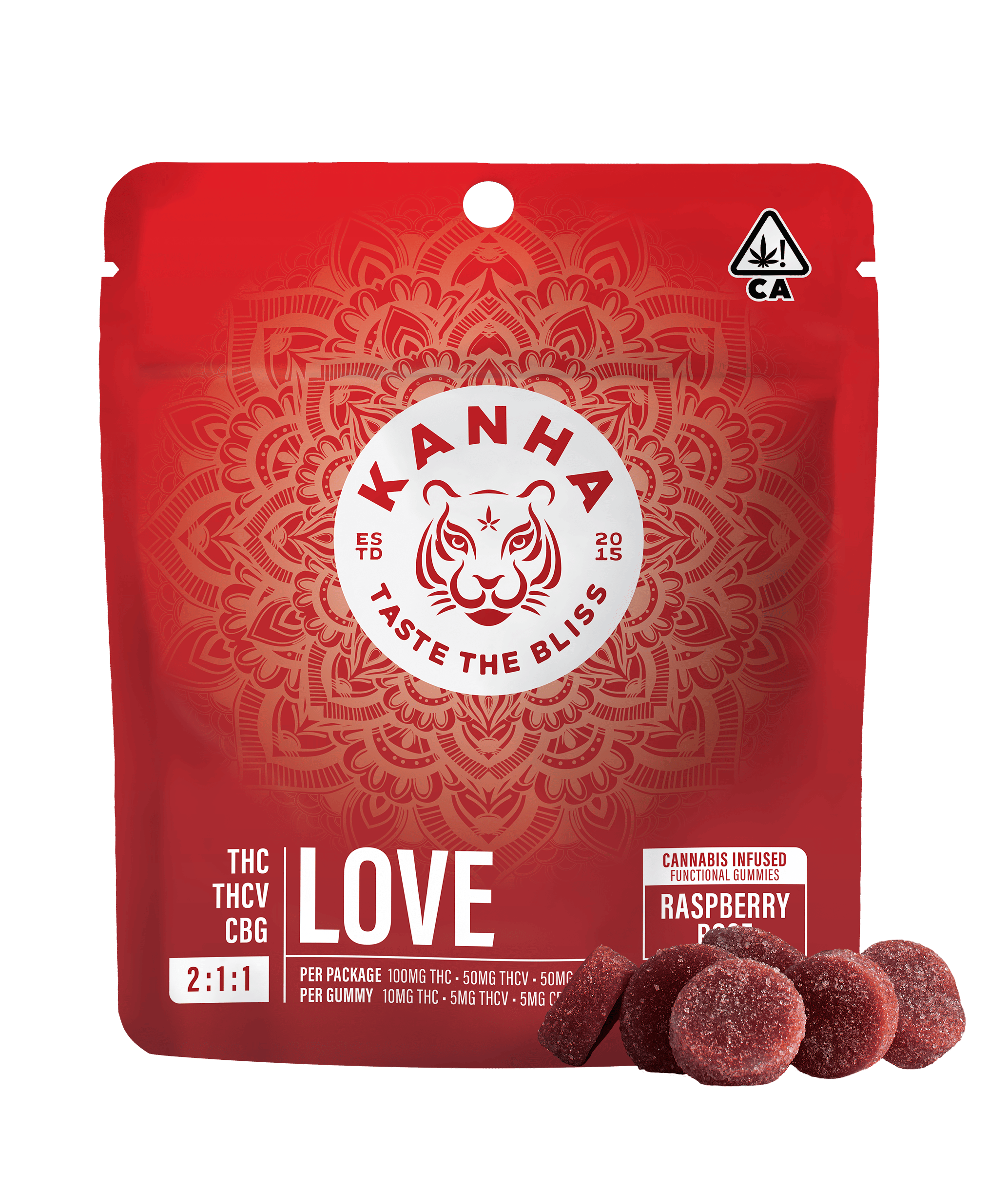 ***LOVE 2:1:1 Raspberry Rose - 100/50/50mg - Kanha NANO - 10 Pack Gummies mixed - $22 - Gummies