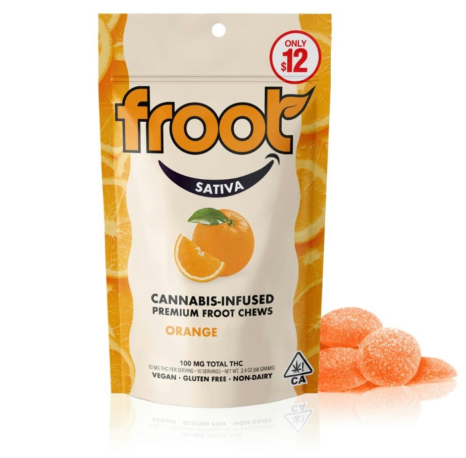 $16.66 Sativa 10pc Orange Tangie Froot gummy Gummy 100mg - froot -  - $12 - Edibles