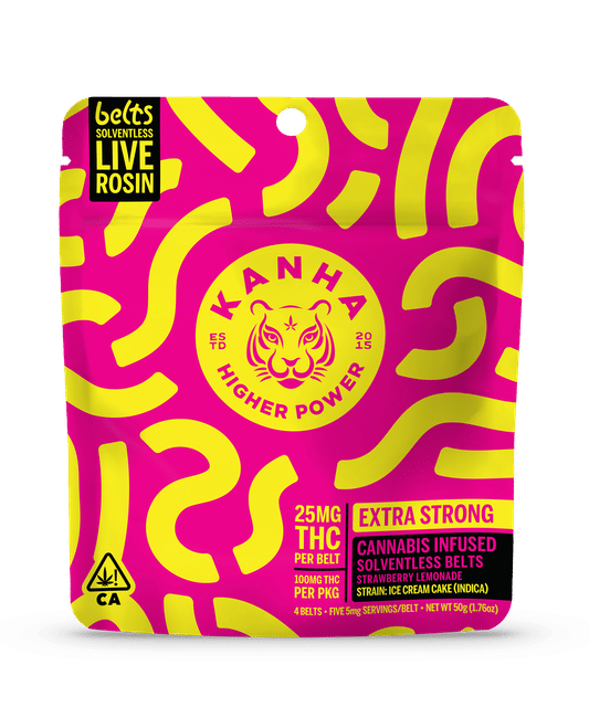 Kanha NANO: Strawberry Lemonade - 100mg Live Rosin Belts (4pk)