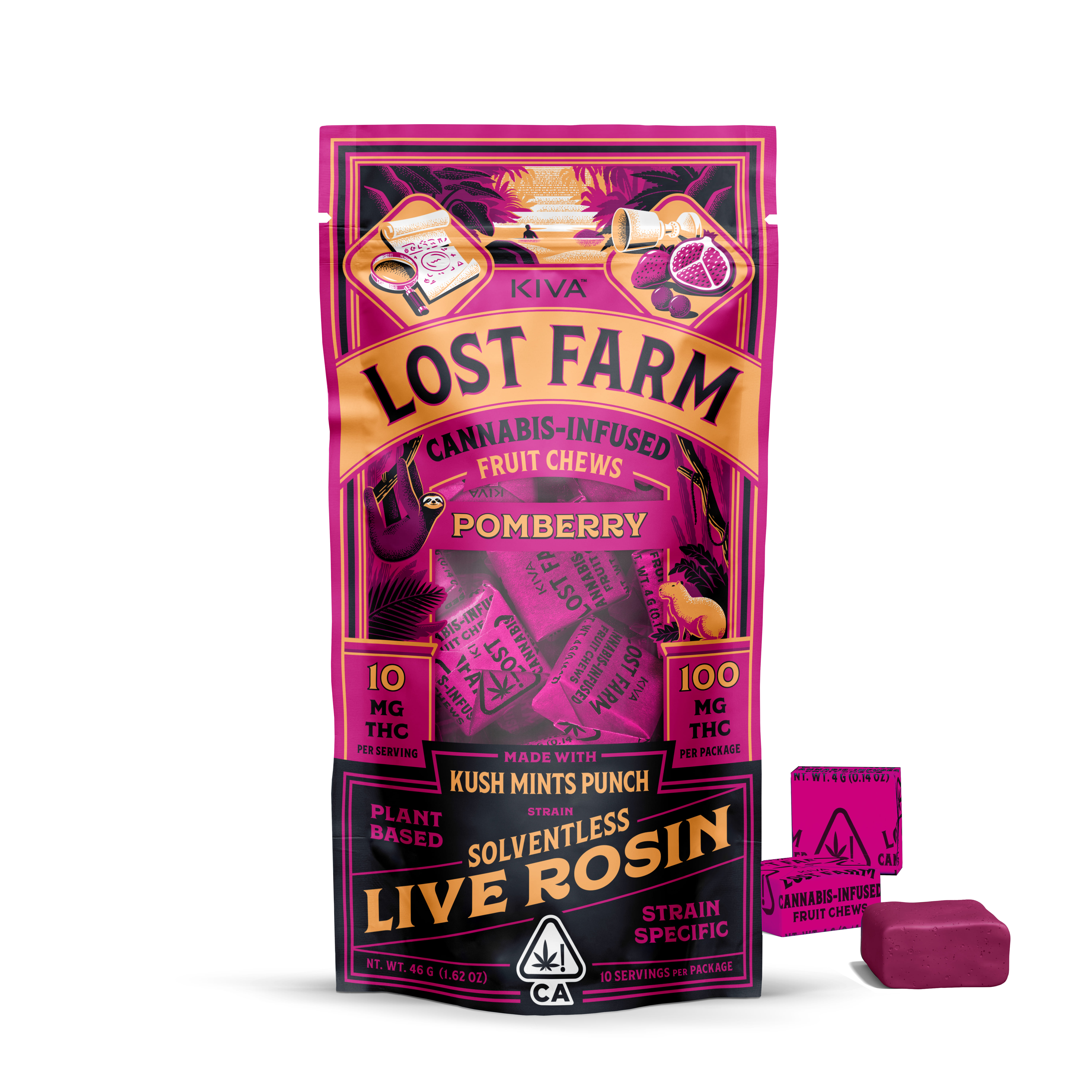 Pomberry Kush Mints Punch Rosin 100mg - lost farms -  - $20 - Edibles