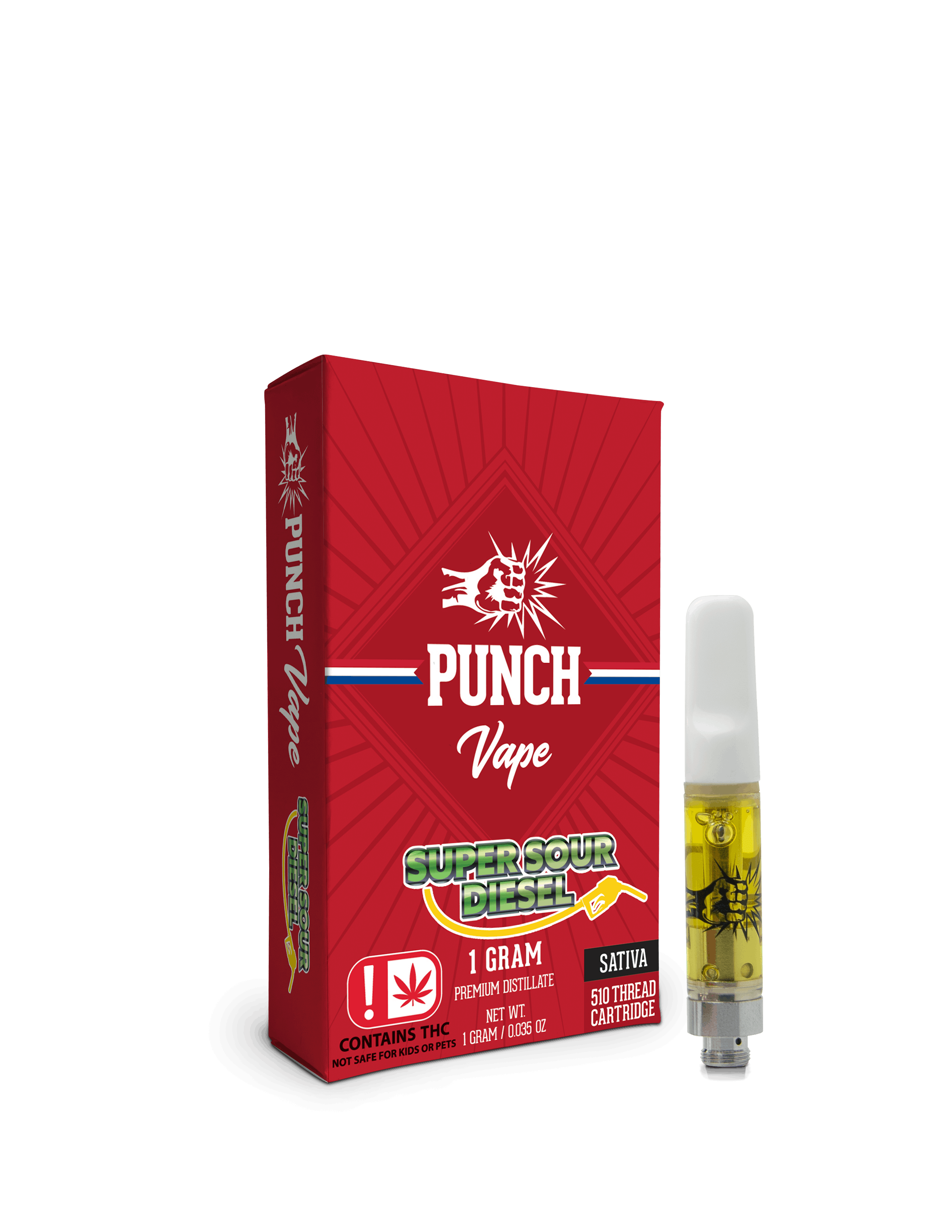 Punch - 510 Distillate Cart - Super Sour Diesel (1g) - Punch Edibles & Extracts -  - $20 - Cartridges