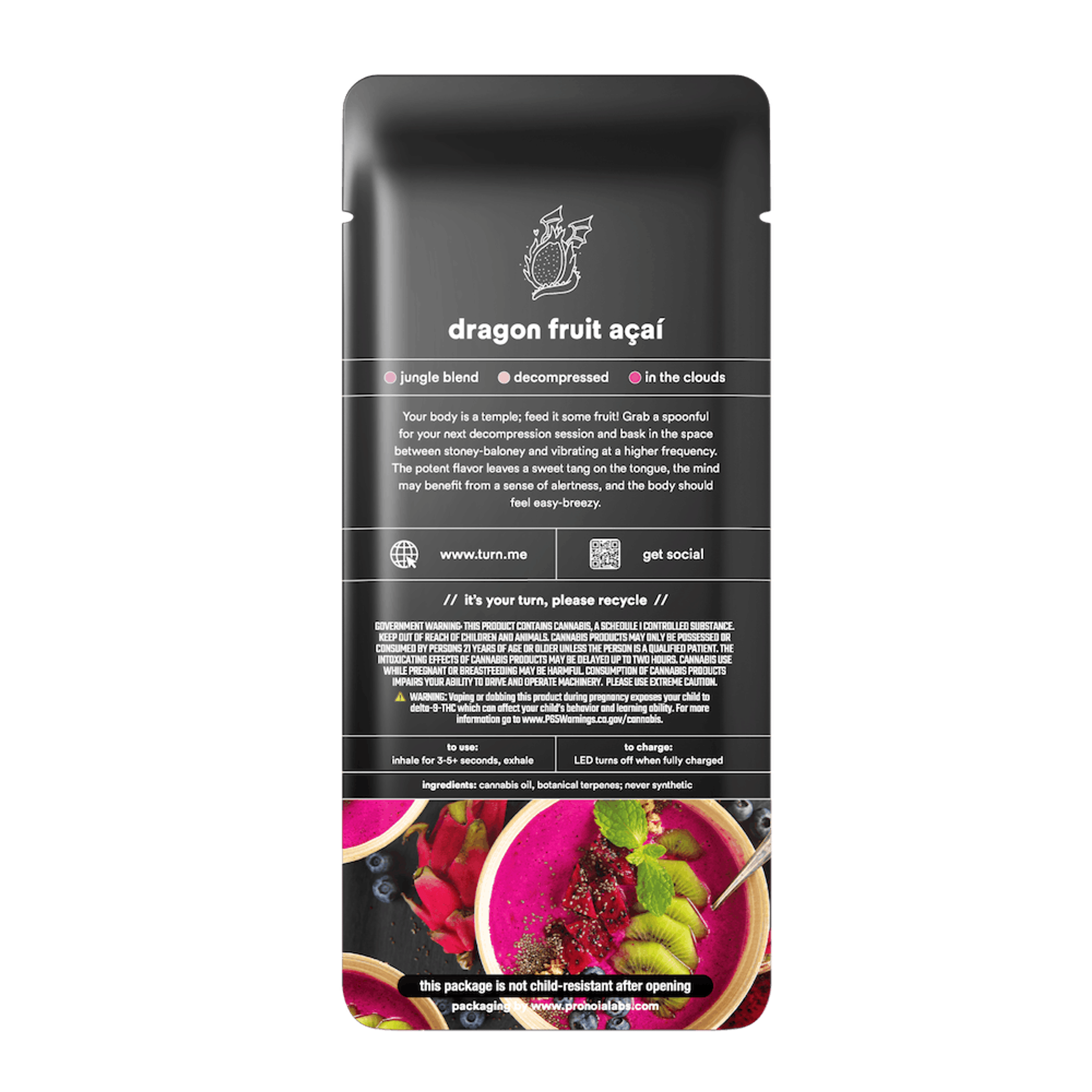 1.0g AIO | dragon fruit açaí | botanica blends | down | - Turn - Dragon Fruit Acai Turn Down AIO - $35 - Vape Pens