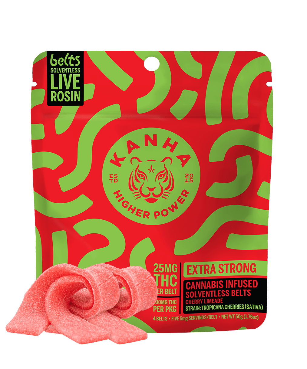 Cherry Limeade - 100mg Live Rosin Belts (4pk) - Kanha - 4 Pack Sativa Belts - $22 - Gummies