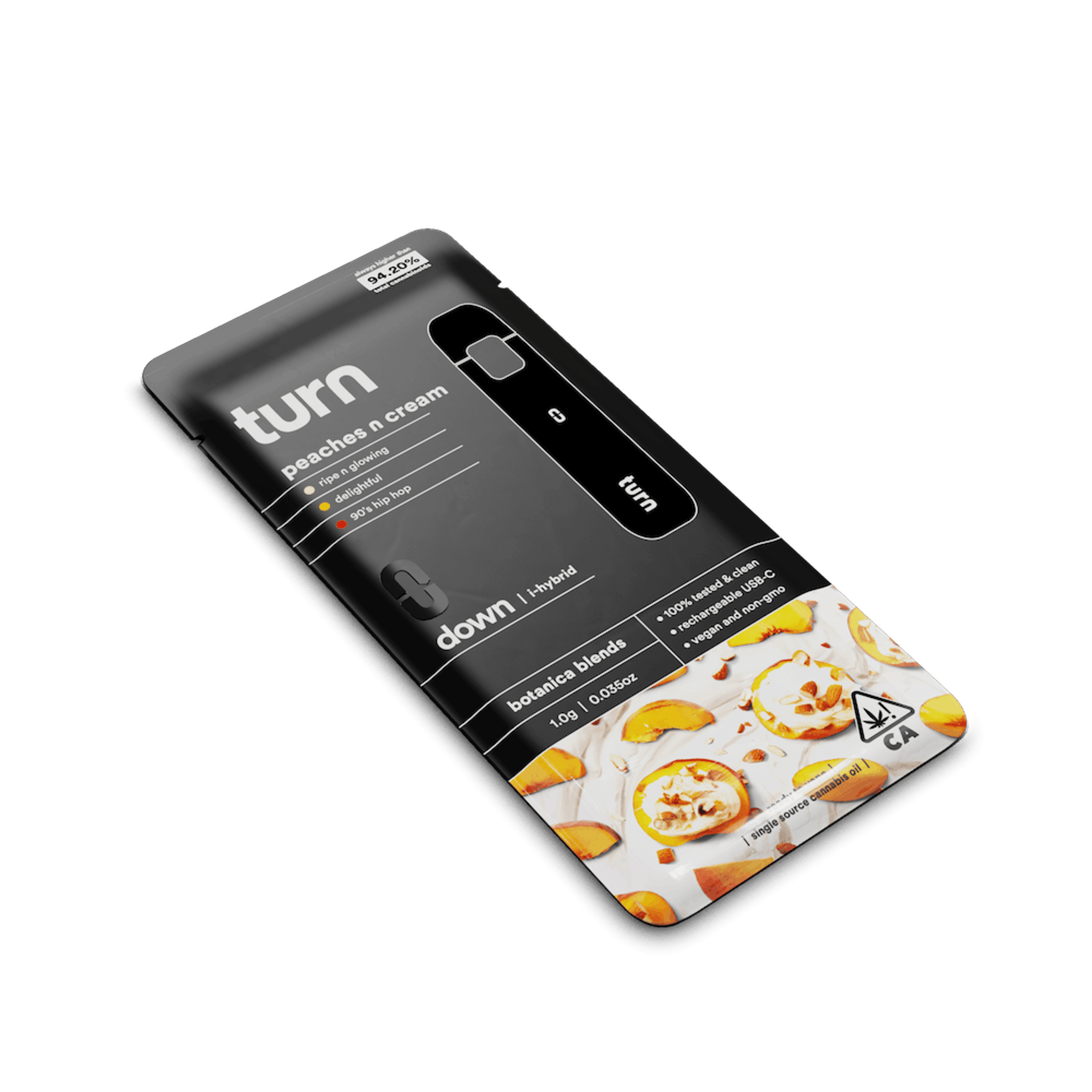 Turn Down Botanica Blends | 1g Peaches n Cream - AIO - Indica Hybrid - Turn - - $27 - All-In-Ones