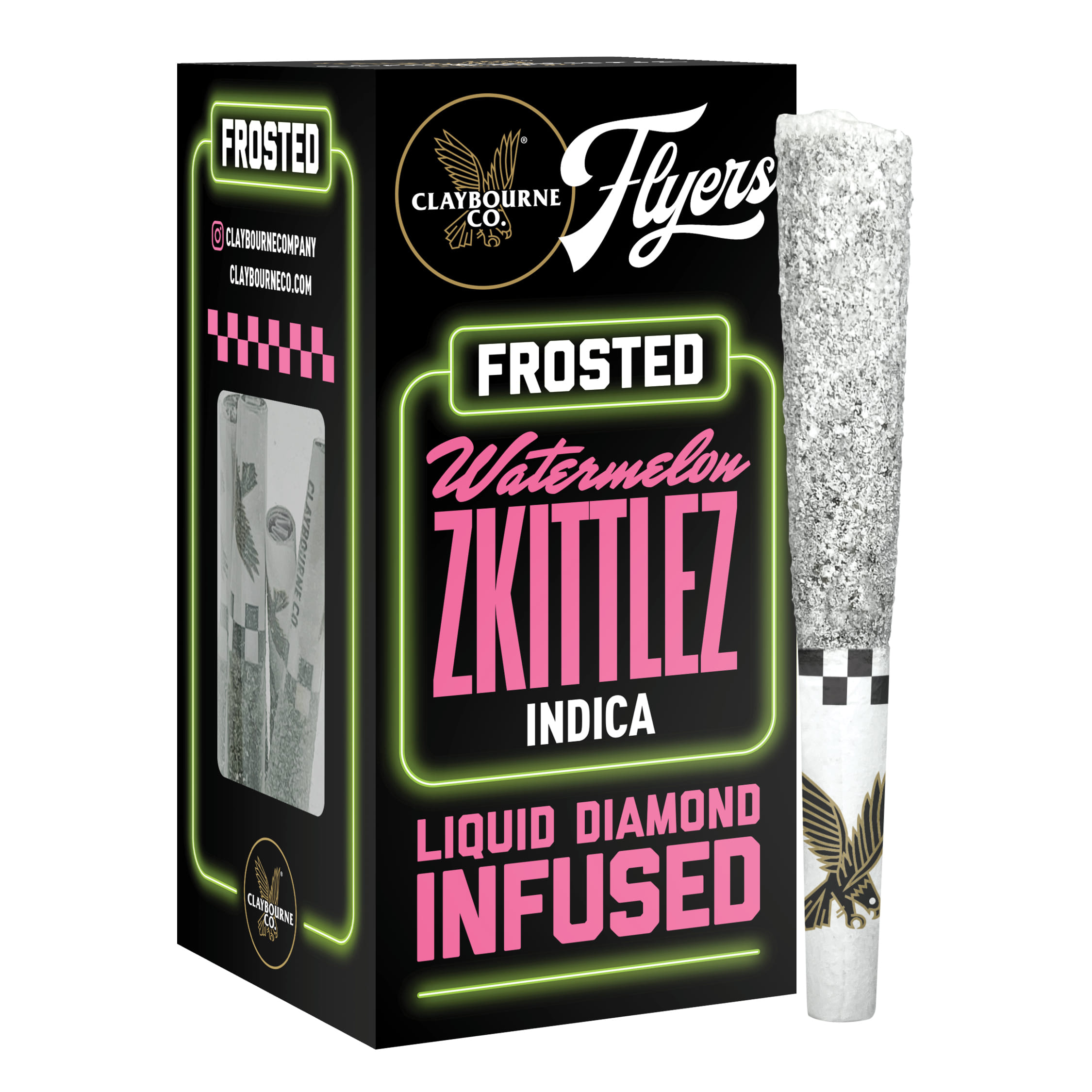 Watermelon Z - .5g Diamond Frosted Infused Pre Rolls (5pk) - Claybourne - Infused Preroll Pack Indica - $35 - Infused Preroll Pack