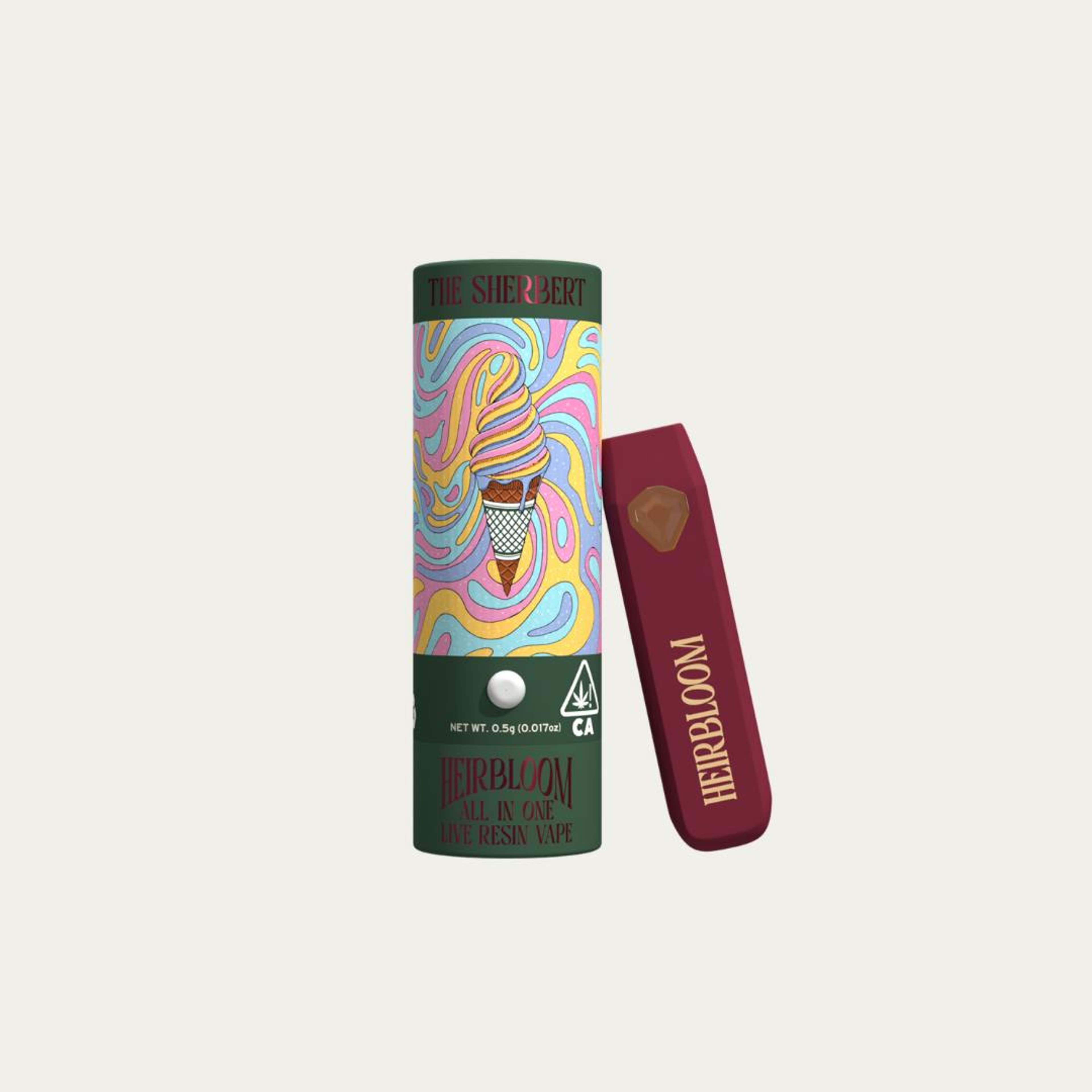 Heirbloom - The Sherb Live Resin Disposable 0.5g - Heirbloom Legacy Flower - Heirbloom - The Sherb Live Resin Disposable 0.5g - $35 - Disposable