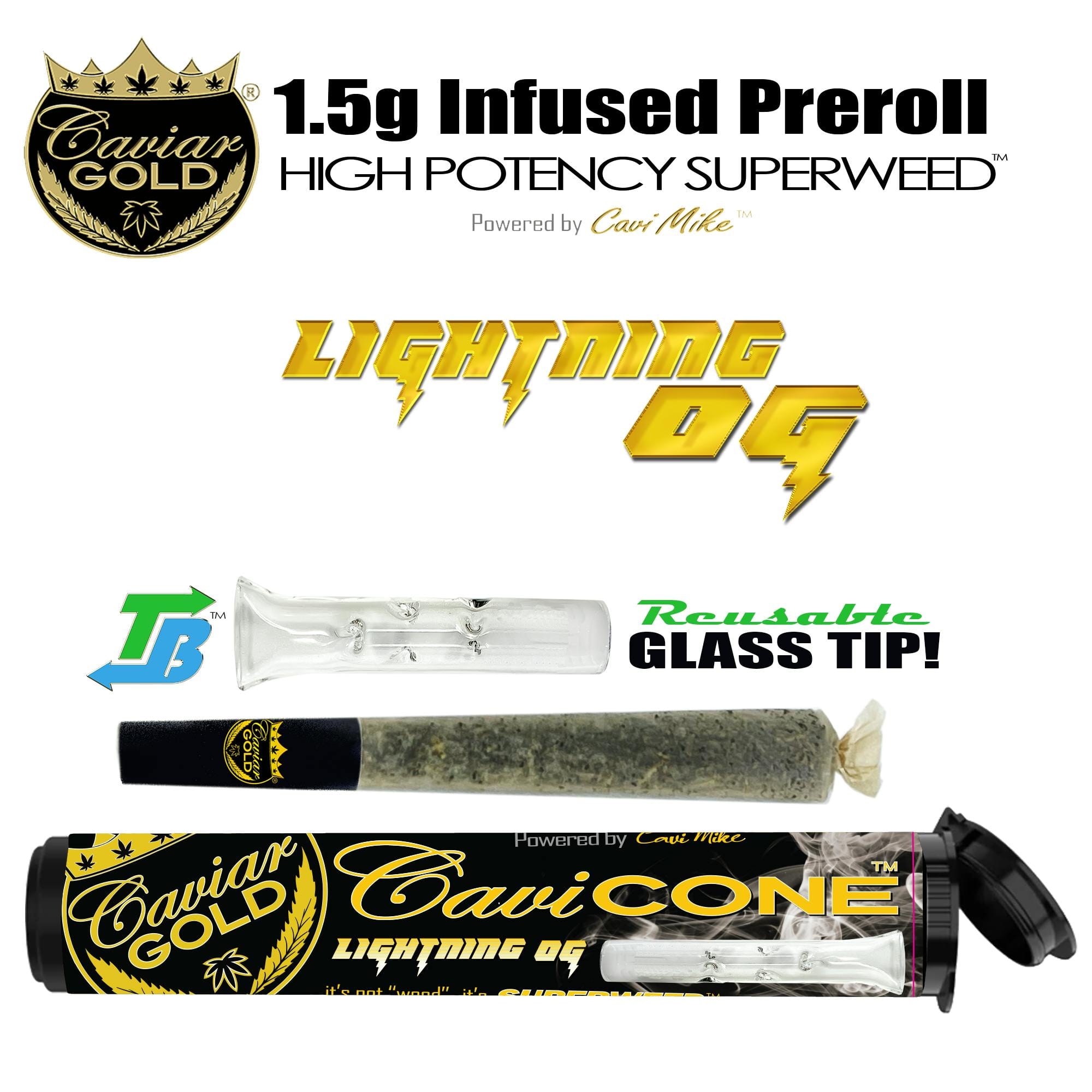 LIGHTNING OG 1.5G INFUSED - Cavi Cone -  - $14.96 - Pre-Roll Infused