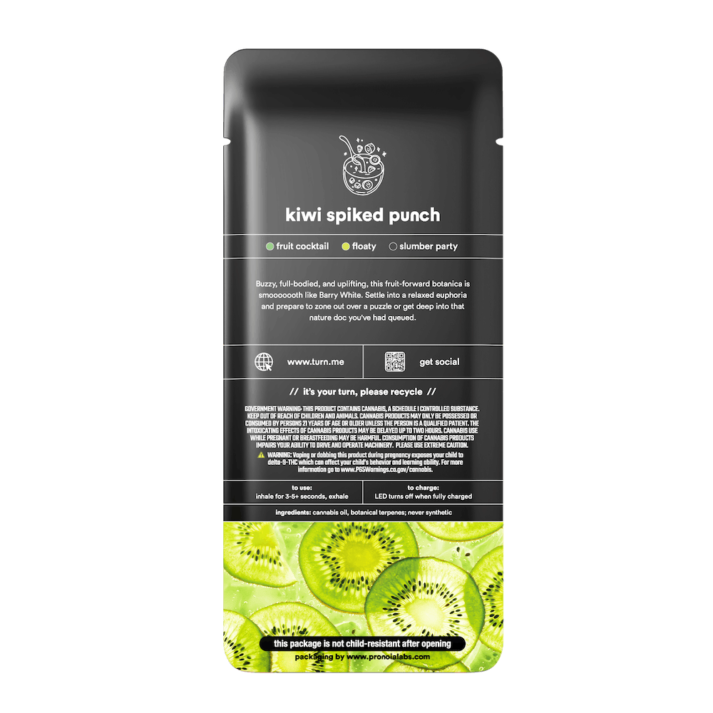 Kiwi Spiked Punch Botanica Blends Disposable 1g - turn -  - $32.50 - Disposable Vapes