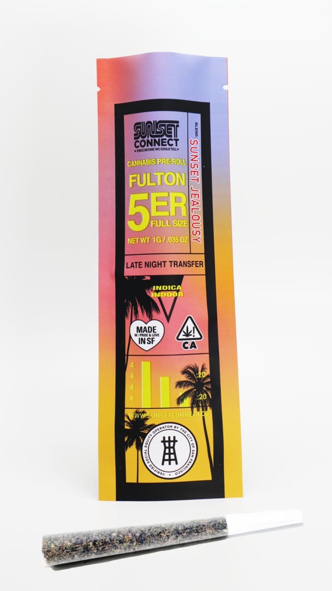 Sunset Jealousy - Fulton 5'er - Pre-Roll - Sunset Connect - 1g (Single) - $4.99 - Non-Infused Pre-Rolls