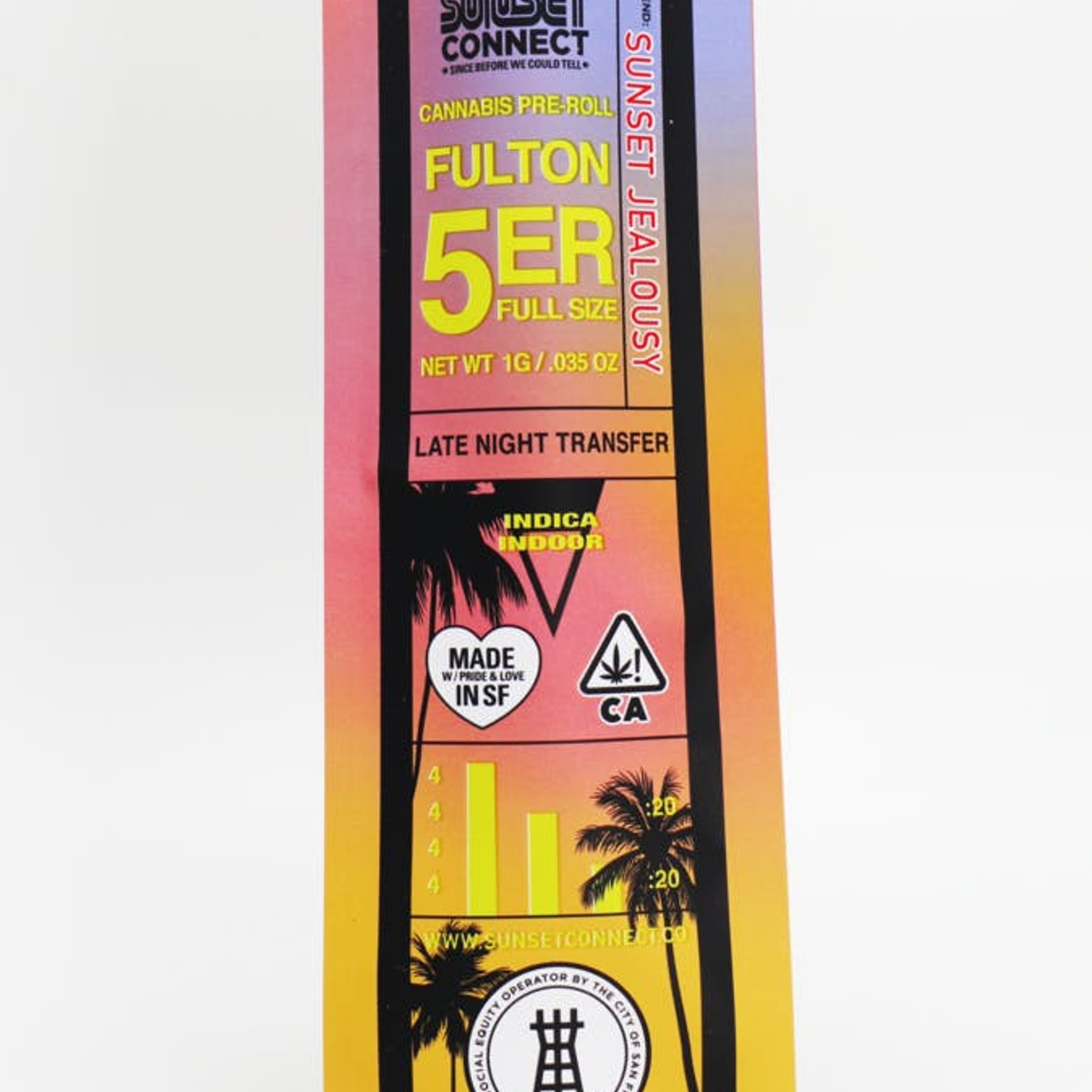 Sunset Jealousy - Fulton 5'er - Pre-Roll - Sunset Connect - 1g (Single) - $4.99 - Non-Infused Pre-Rolls