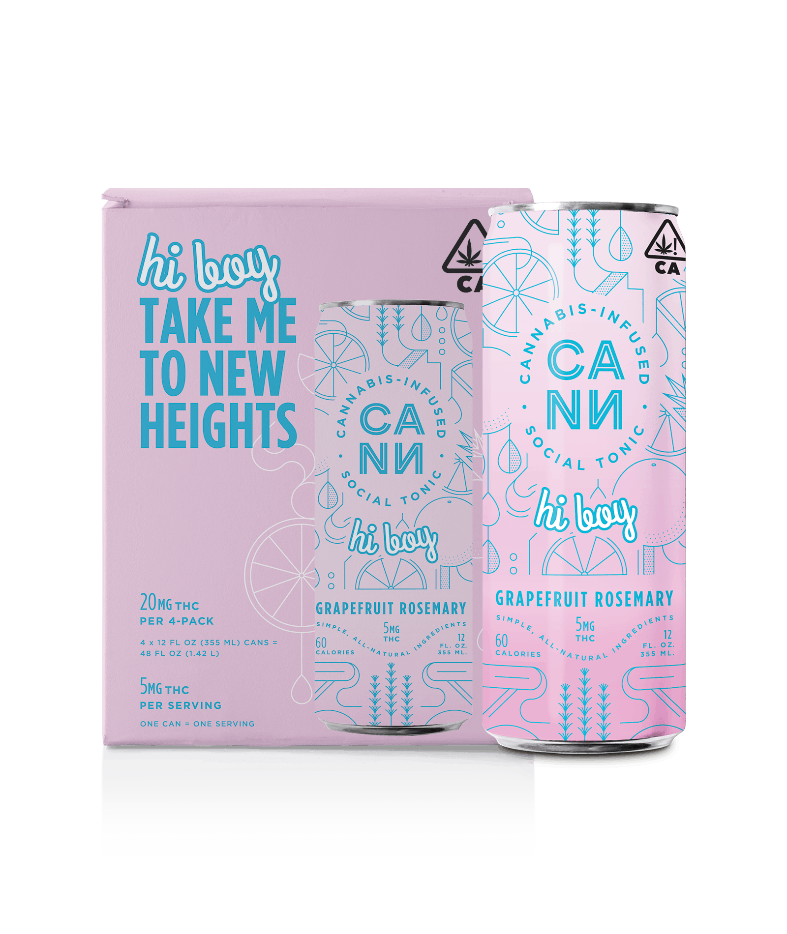 Hi Boys Grapefruit Rosemary 4pk - CANN -  - $30.99 - Edible