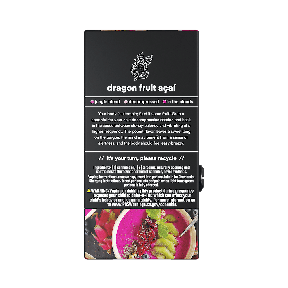 turn: 1.0g pod | dragon fruit açaí | botanica blends | down | - turn -  - $45 - Pods