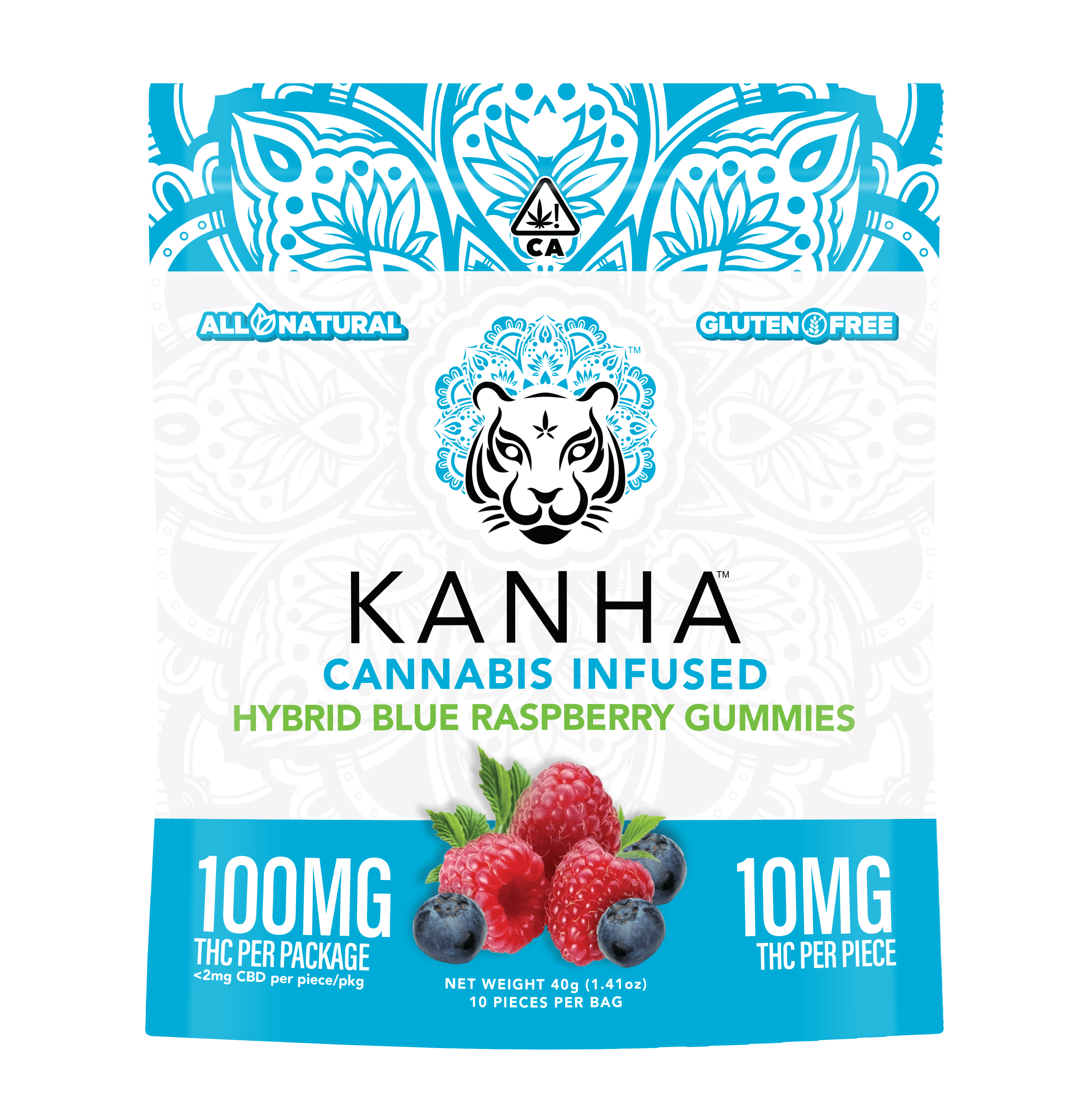 Blue Raspberry - 100mg Gummies - Kanha - 10 Pack Hybrid Gummies - $16 - Gummies