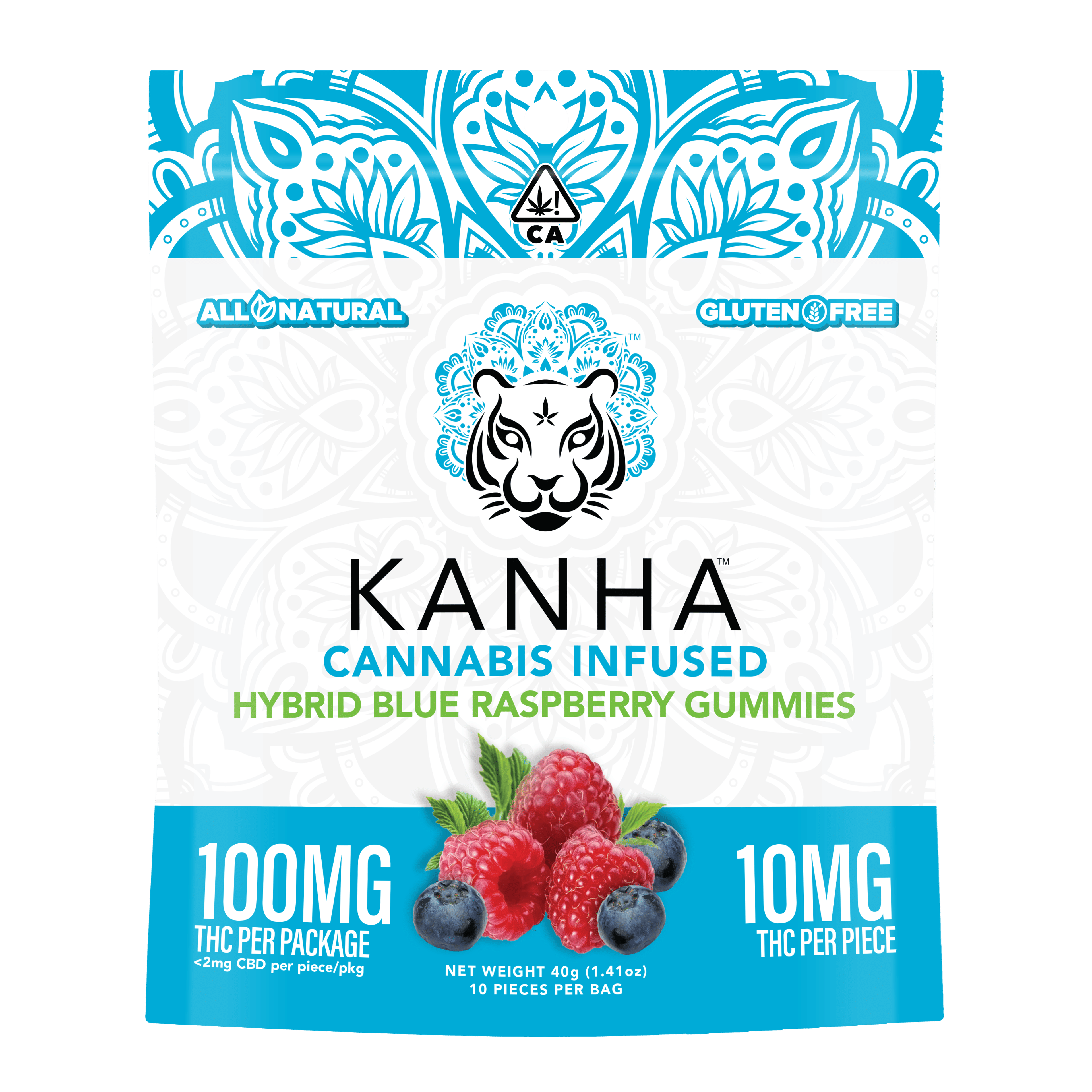 Blue Raspberry - 100mg Gummies - Kanha - 10 Pack Hybrid Gummies - $16 - Gummies