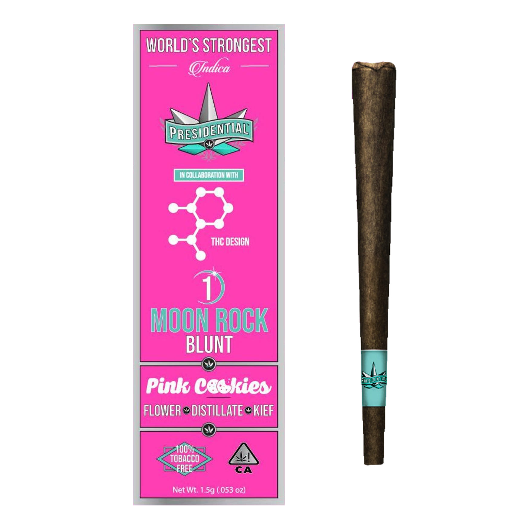Pink Cookies (I/H) 1.5g Moon Rock Blunt - Presidential - Pink Cookies (I/H) Moon Rock Blunt - $17 - Prerolls