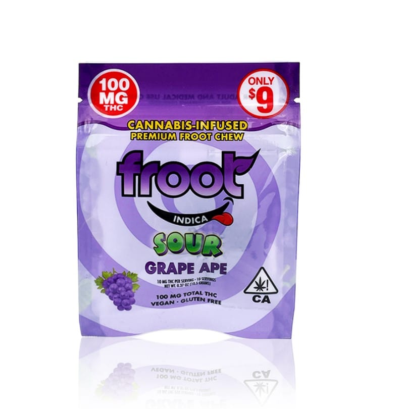 $12.50 1Pc Grape Ape 100mg - froot -  - $9 - Edibles