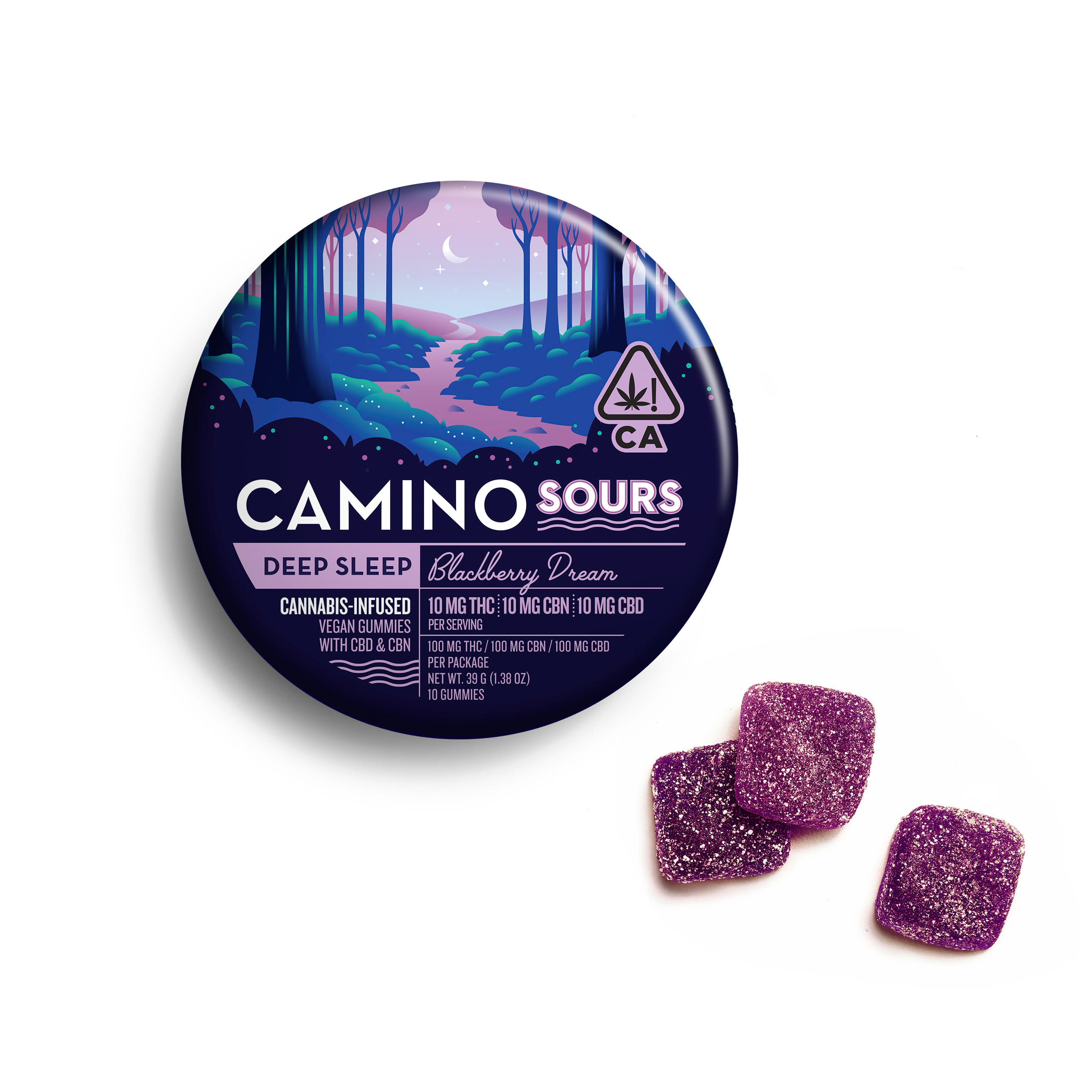 Camino Sours: Blackberry Dream 1:1:1 - Kiva Confections - 10 Piece - $20 - Edibles