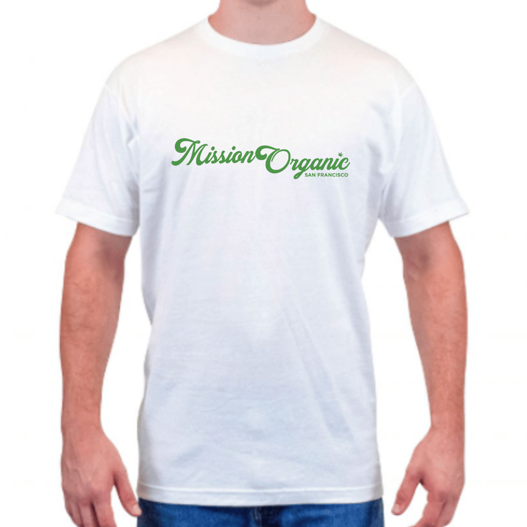 Men's White Logo T-Shirt - Mission Organic Inc. - X-Small - $18 - Apparel / Merch