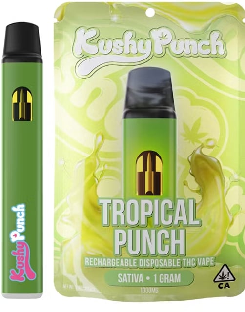 Kushy Punch Vape 1g Sativa Tropical Punch disposible