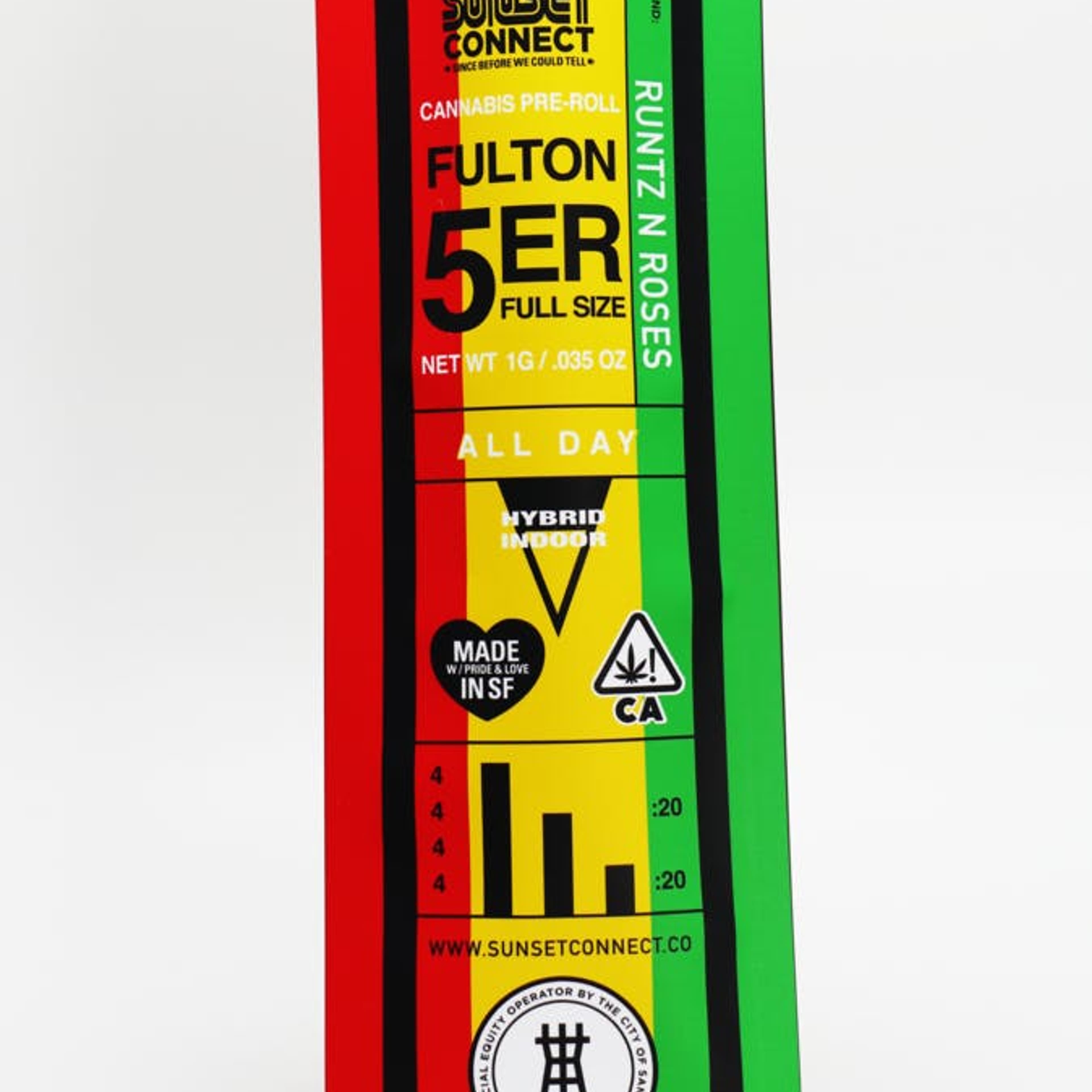 Runtz N’ Roses - Fulton 5'er - Pre-Roll - Sunset Connect - 1g (Single) - $4.99 - Non-Infused Pre-Rolls